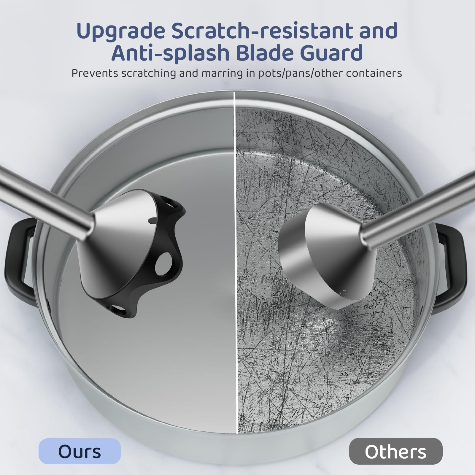 Hovobo Immersion Blender Handheld 1000W Powerful Scratch Resistant Hand Blenders For Kitchen, Stick Blender Immersion Variable Speed And Turbo Mode, Low-Noise, Beaker Chopper Whisk Milk Frother