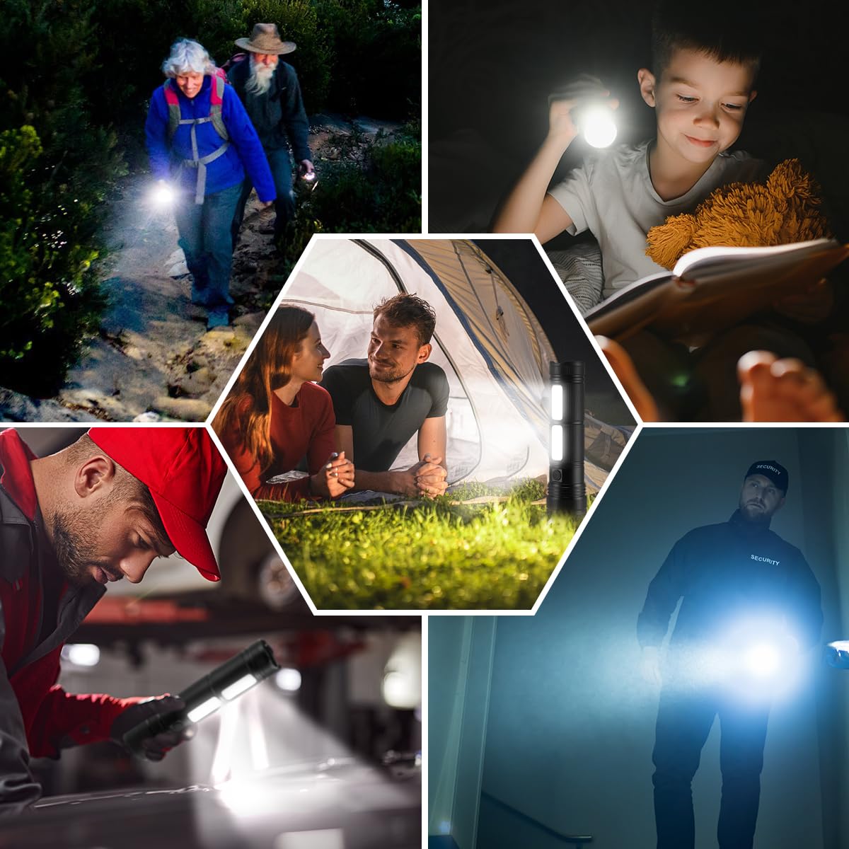Kyekio Large Size & High Powered Flashlight, Flashlights High Lumens, Super Bright Flashlight, Rechargeable Flashlights Led, Adjustable Utility Flash Light, Waterproof Flash Light For Home Emergency