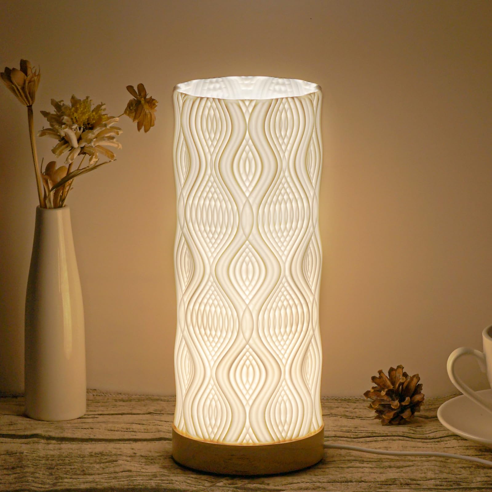 Balkwan Novelty Table Lamp Bohemia Bedside Desk Lamp 9 Level Brightness, 3 Colors Modern Industrial Led Art Decorate Table Lamp For Home Living Room, Bedroom, Nightstand Decor (Bohemian)