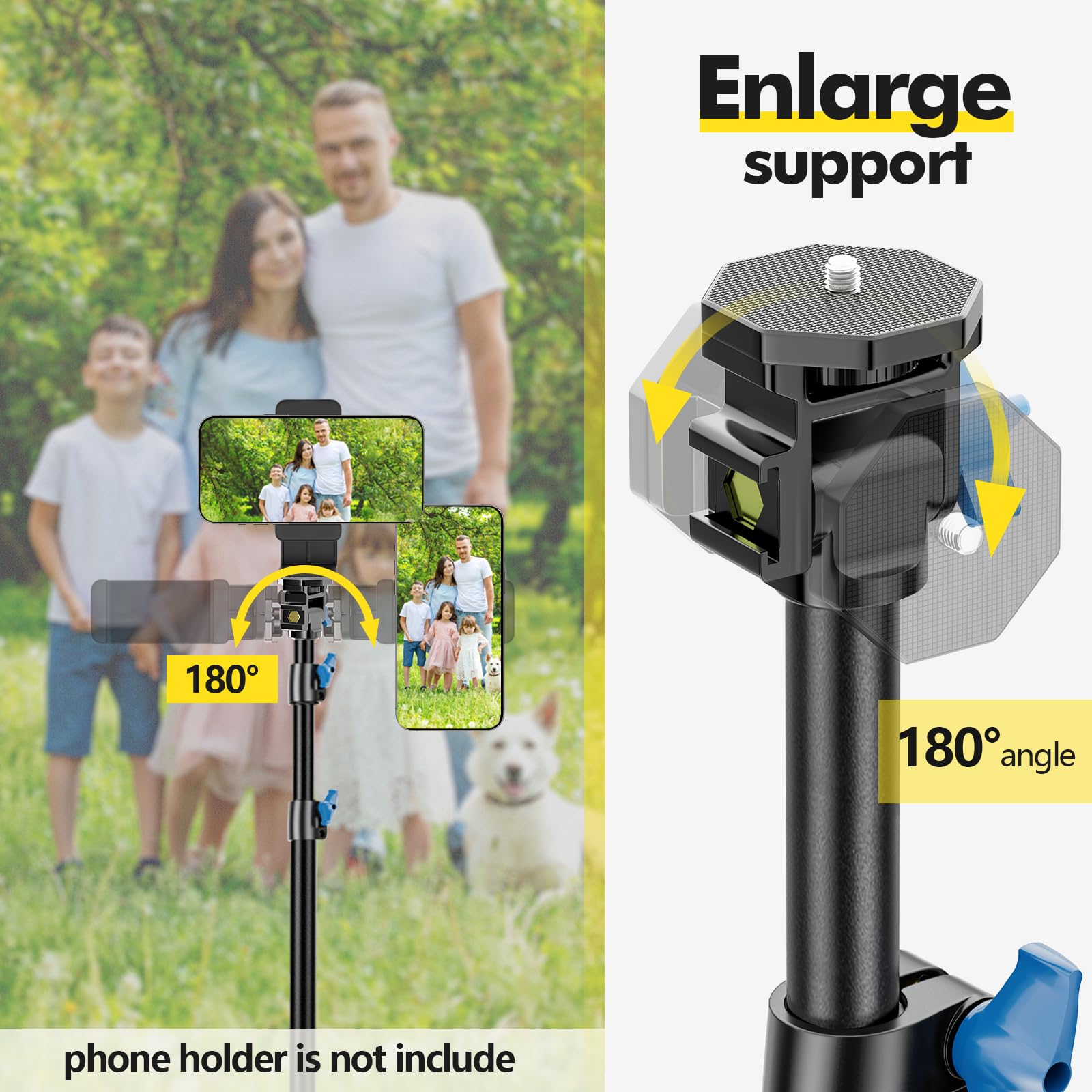 Fotoumgl 2 Pack Extendable Light Stand Photography, 79" Portable Light Tripod With 1/4" Screw, 180° Angle Adjustable Camera Phone Tripod For Photographic Lighting, Strobe, Flash, Webcams, Gopro