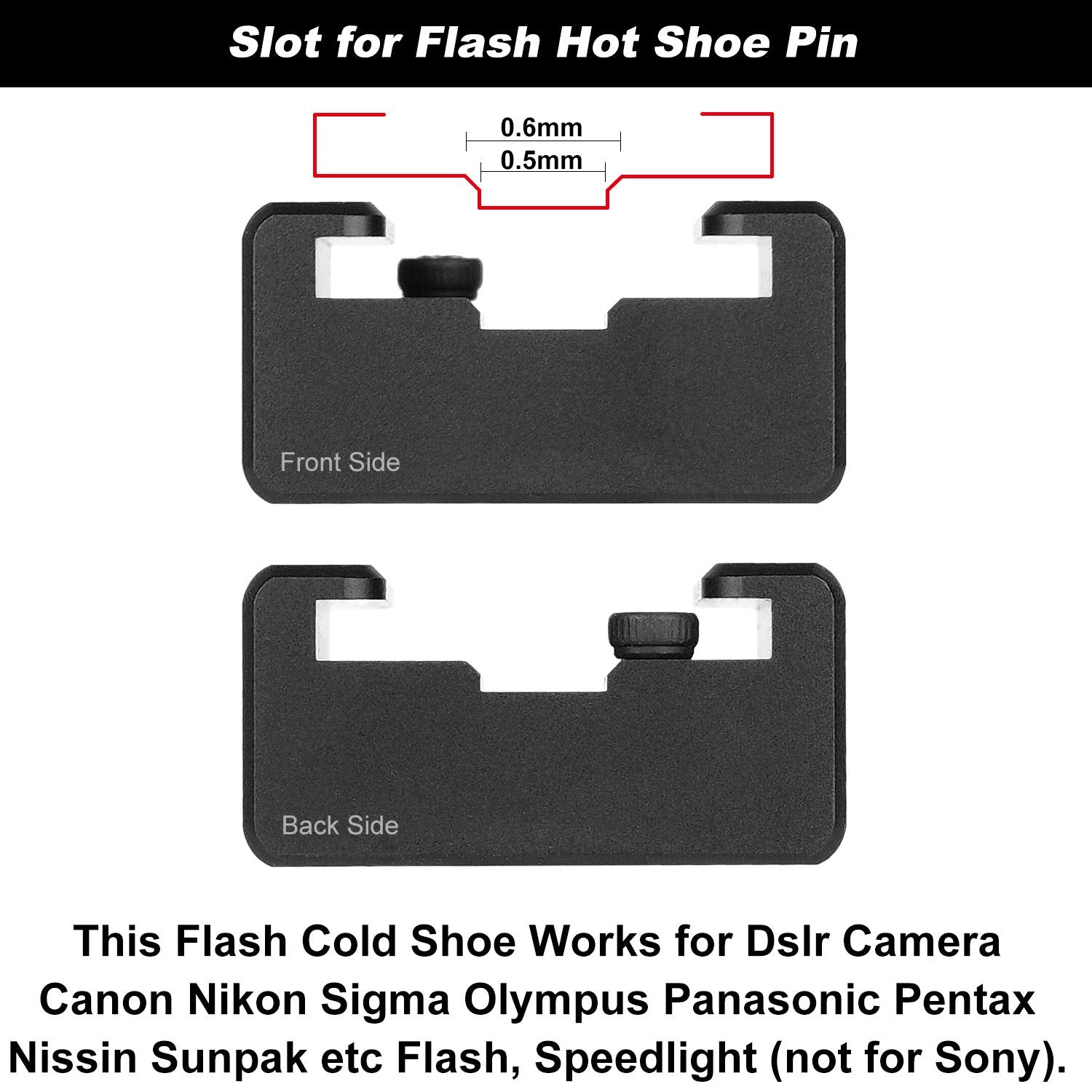 Anwenk Updated Flash Cold Shoe Mount Adapter Flash Shoe Mount Flash Stand Adapter With 1/4"-20 Tripod Screw Thread For Camera Flash Nikon Canon Olympus Panasonic Speedlite Flash, 2Pack