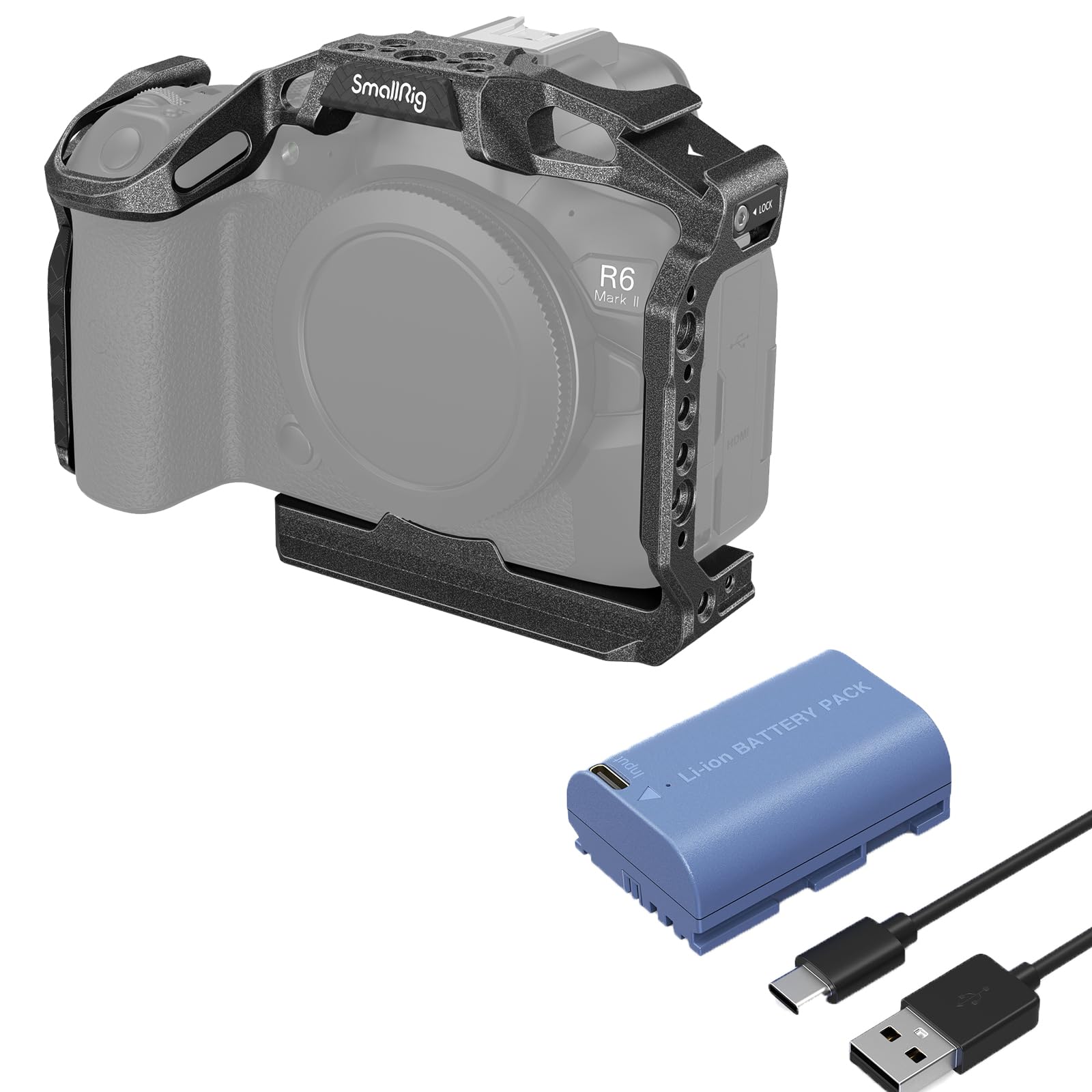 Smallrig Bundle: Camera Cage For Canon R6 Mark Ii And Lp-E6Nh Camera Battery