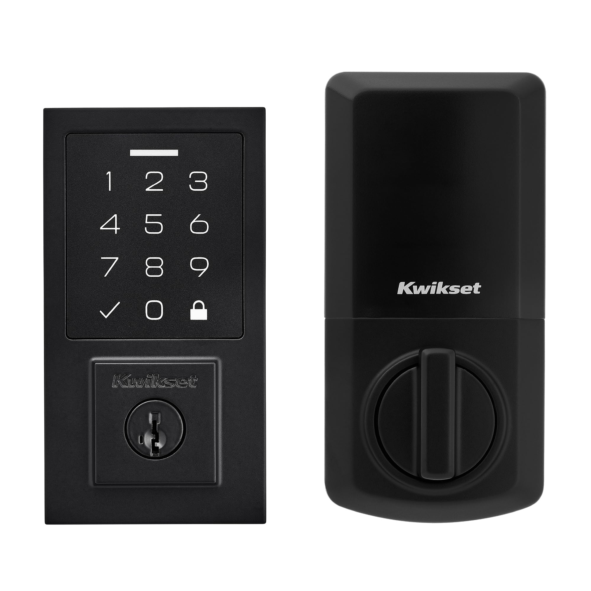 Kwikset Smartcode 270 Keyless Entry Electronic Touchpad Deadbolt Door Lock With Auto-Lock, Custom User Codes, Advanced Security In Matte Black Contemporary