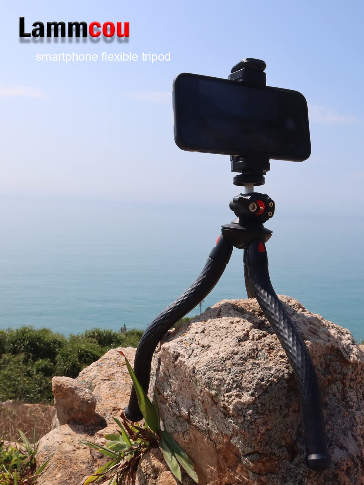 Lammcou Flexible Phone Tripod, Mini Small Tripod With Hot Shoe Cell Phone Tripod Adapter & Smartphone Remote Shutter, Octopus Flexible Table Tripod For Cell Phones Camera Vlogging