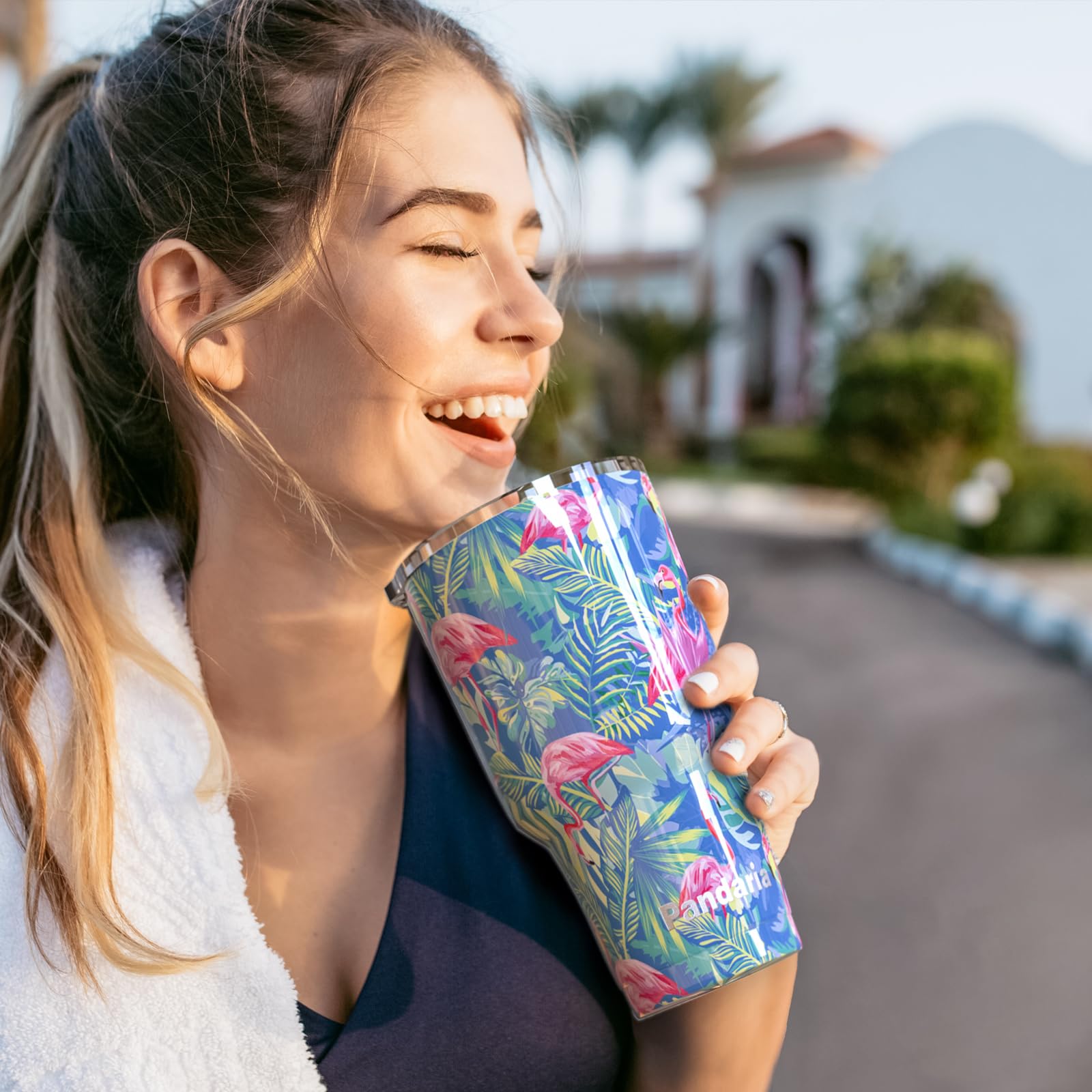30 Oz Spill Proof Tumbler With Handle, 100% Leak-Proof, Cupholder Friendly Insulated Cup