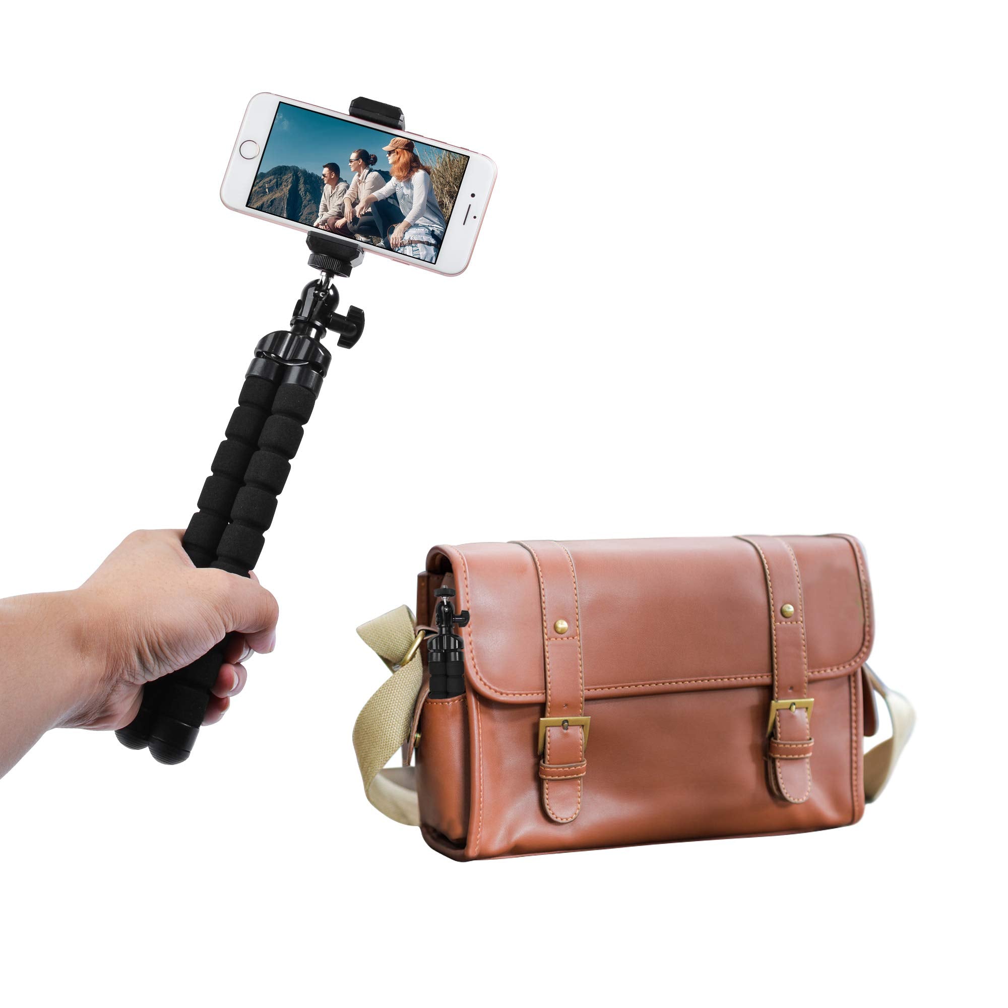 Ruittos Phone Mini Tripod, Premium Flexible Mobile Phone Tripod Stand Compatible With Iphone Samsung Go Pro, Small Digital Camera, Black