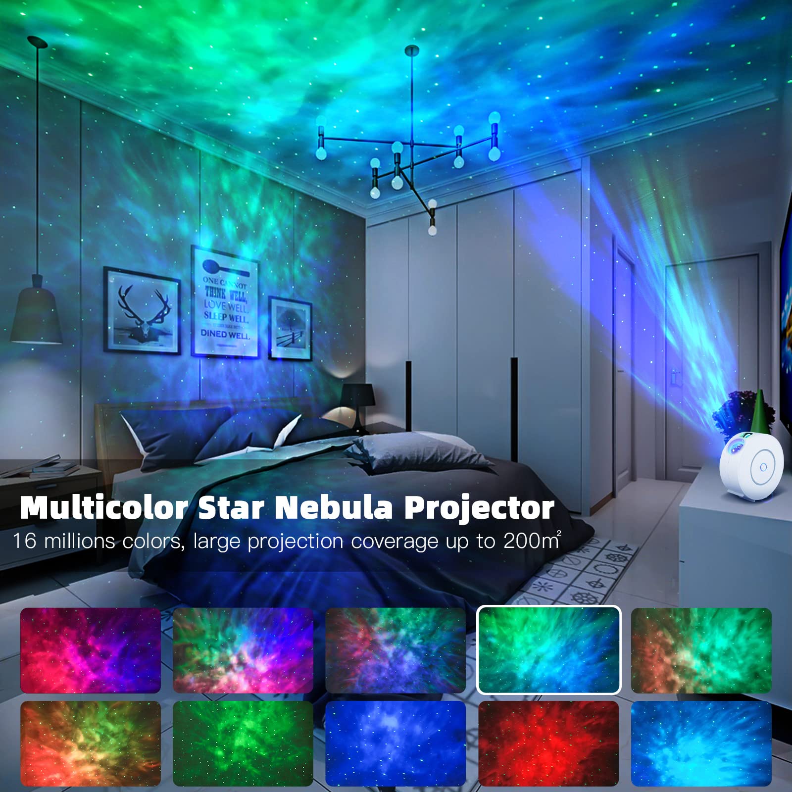 V Jules.V Star Projector, Galaxy Projector For Bedroom, Smart App & Voice Control Galaxy Lamp, Compatible With Alexa & Google Home, For Kids Adults Bedroom,Room Decor,Game Room,Party (White Round)