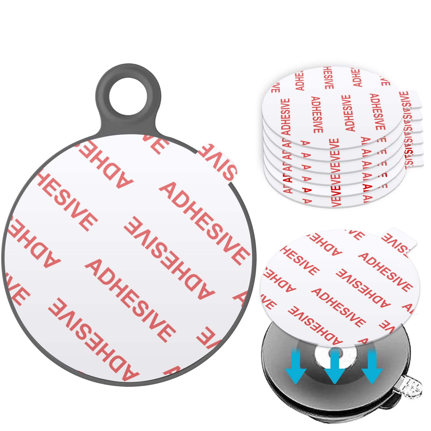 Azxyi 6 Pcs Clear Adhesive Replacement For Suction Cup Dashboard Phone Mount - Easy To Use, High Bond, Peels Off Without Leaving Residue