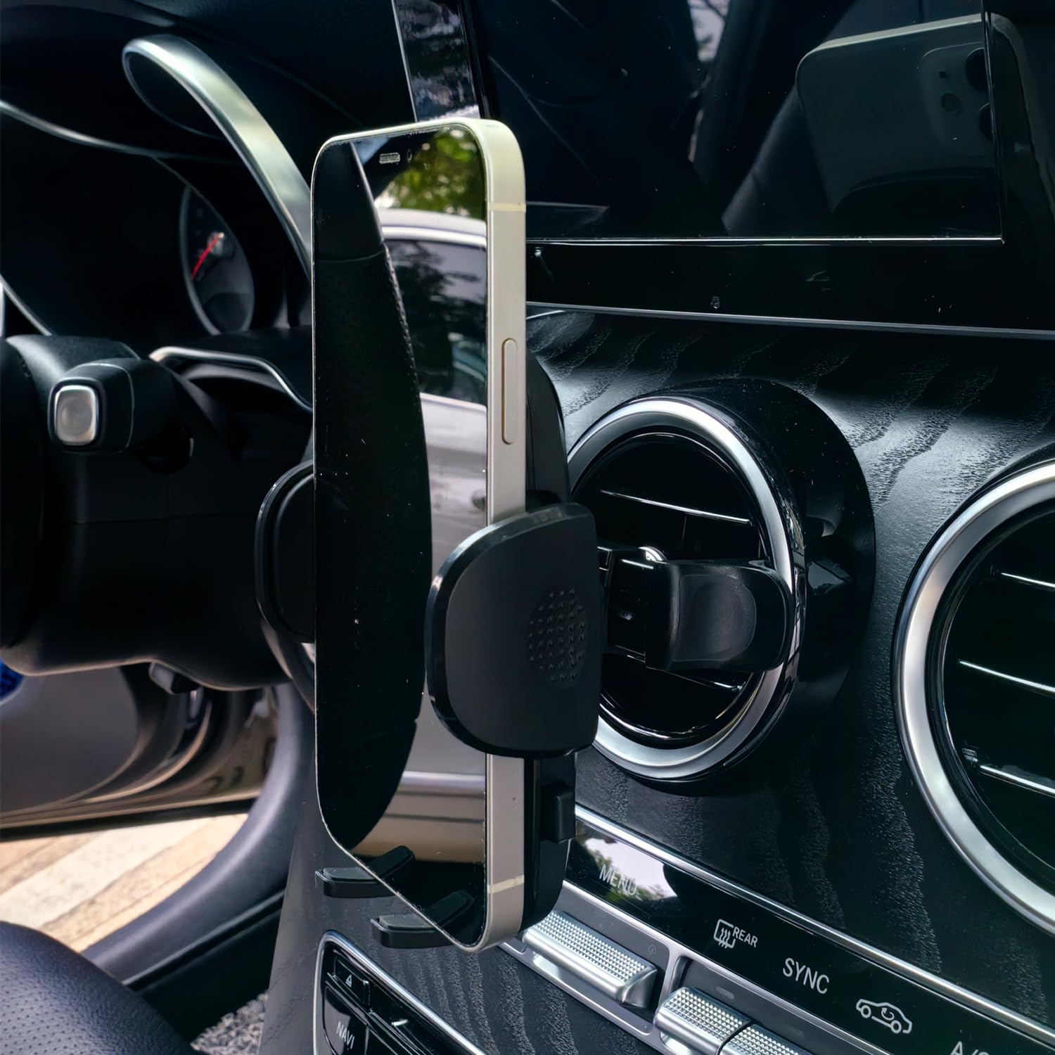 Szyuchen Car Cell Phone Holder Mount For Ford Mustang Ecoboost Gt Premium Shelby Gt 350 500 Shelby Gt500 V6 (Not For Mach E) 2015- Accessories Circular Air Vents Cellphone Mobile Phone Stand