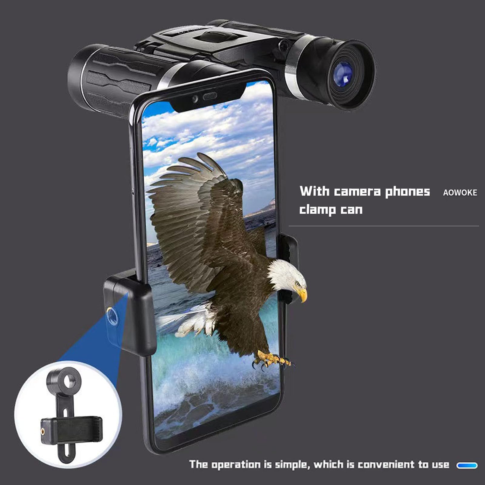 Yiyuanqin 10X22High Powered Waterproof Mini Binoculars For Adults Kids With Phone Adapter Compact, Pocket Binoculars For Bird Watching, Hunting, Concerts, Opera,Theater, Travel, Sightseeing,Outdoor Adventures