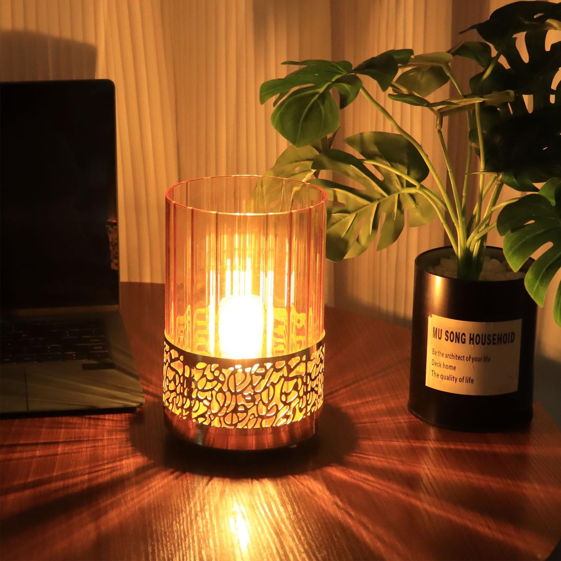 Deeberger Led Battery Operated Table Lamp With Timer, Cordless Night Light For Home Decor, Living Room, Bedroom