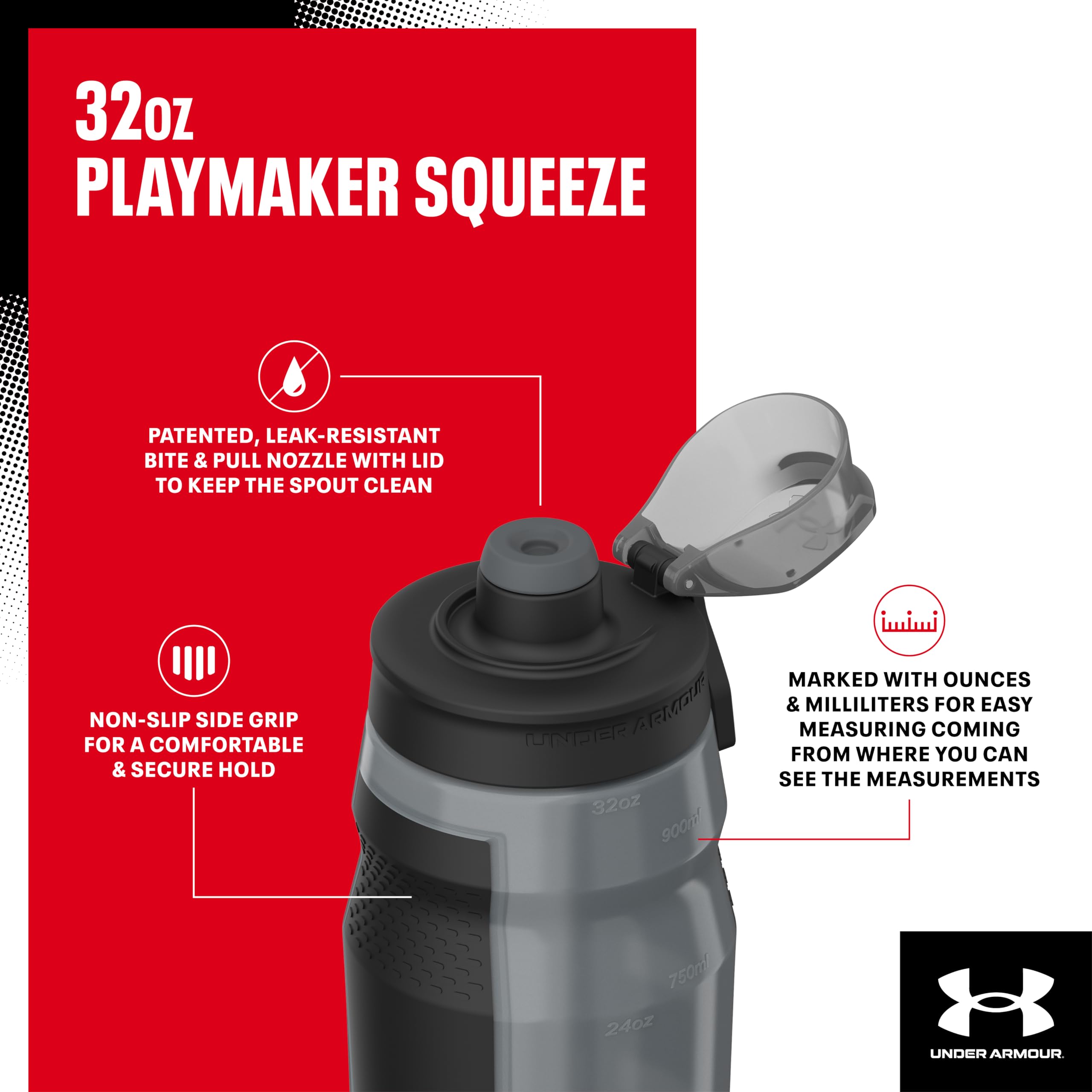 Under Armour 32Oz Playmaker Squeeze Water Bottle