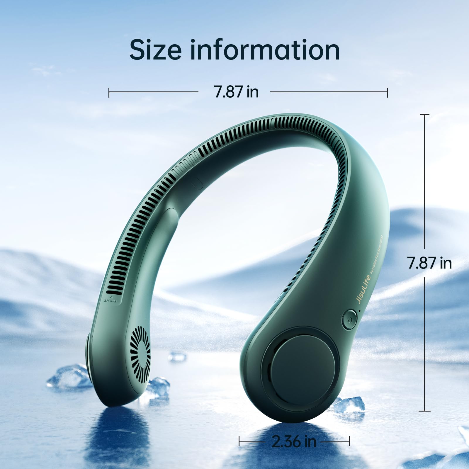 Jisulife Portable Neck Fan, Hands Free Bladeless Fan, 5 Speeds, 4000 Mah Battery Operated Wearable