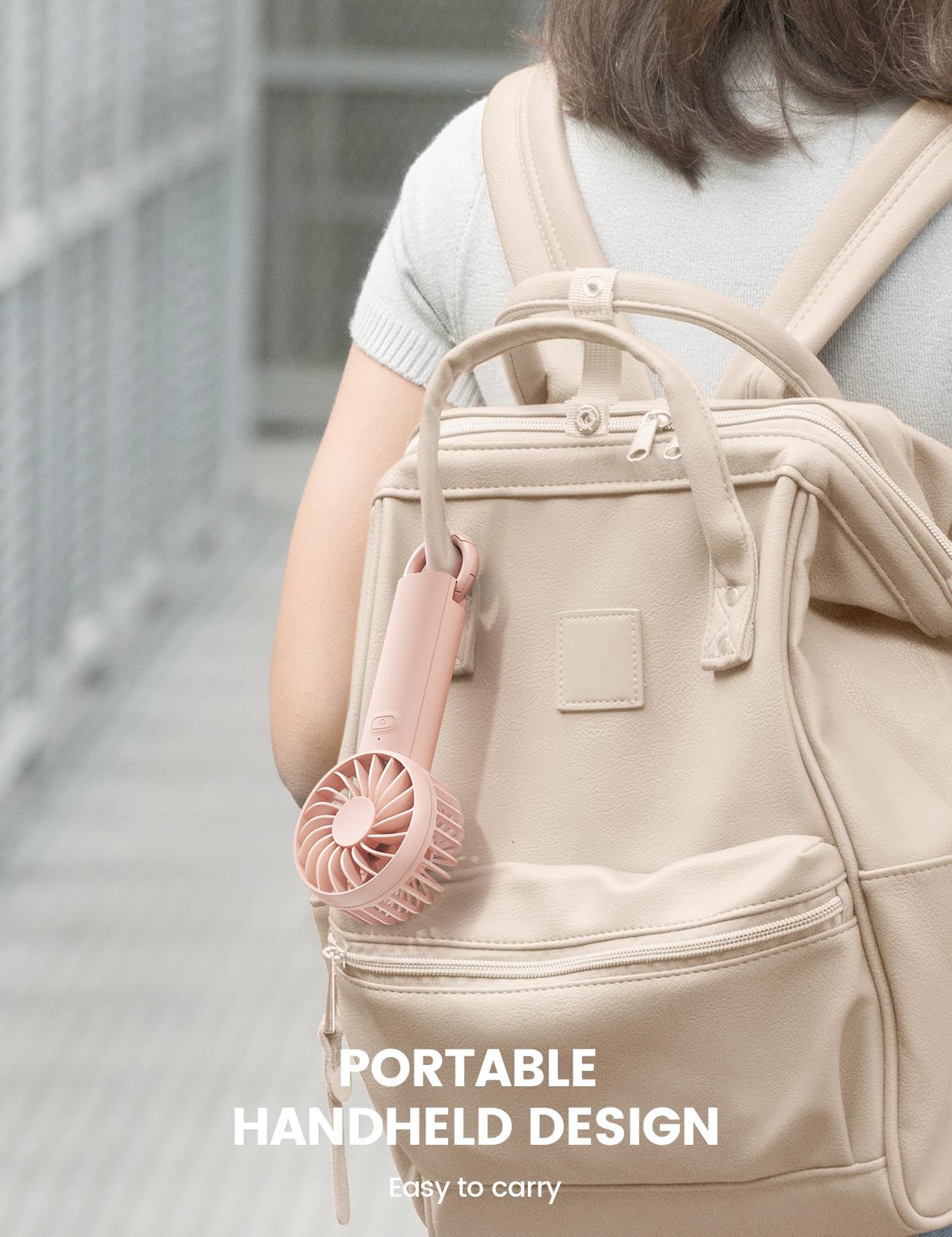 Lamicall Mini Portable Handheld Fan, Lightweight Usb Rechargeable Battery Personal Fan, 3 Speed Wind