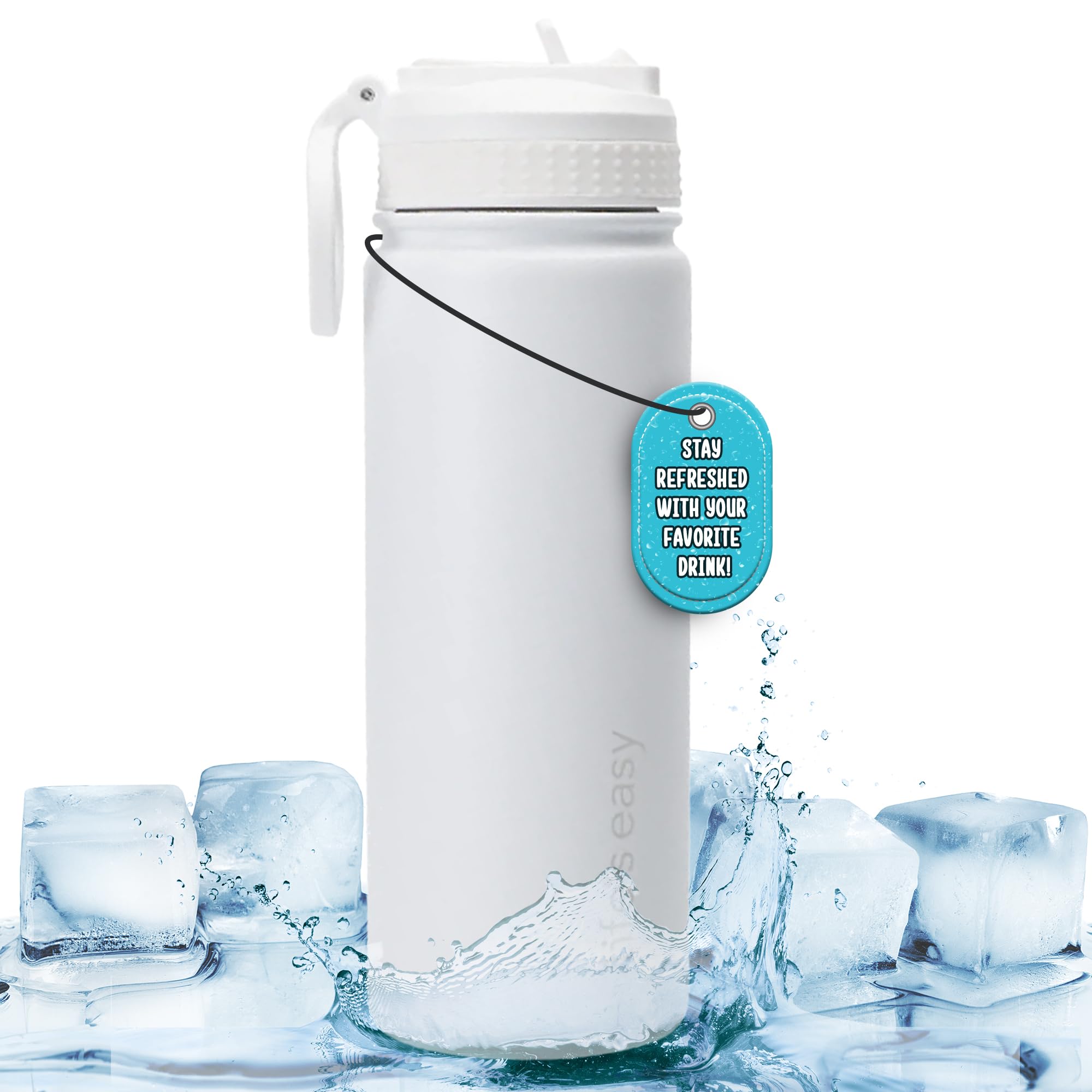 Life'S Easy Stainless Steel Insulated Water Bottle - Sports Water Bottle W/Loop Handle Bionic