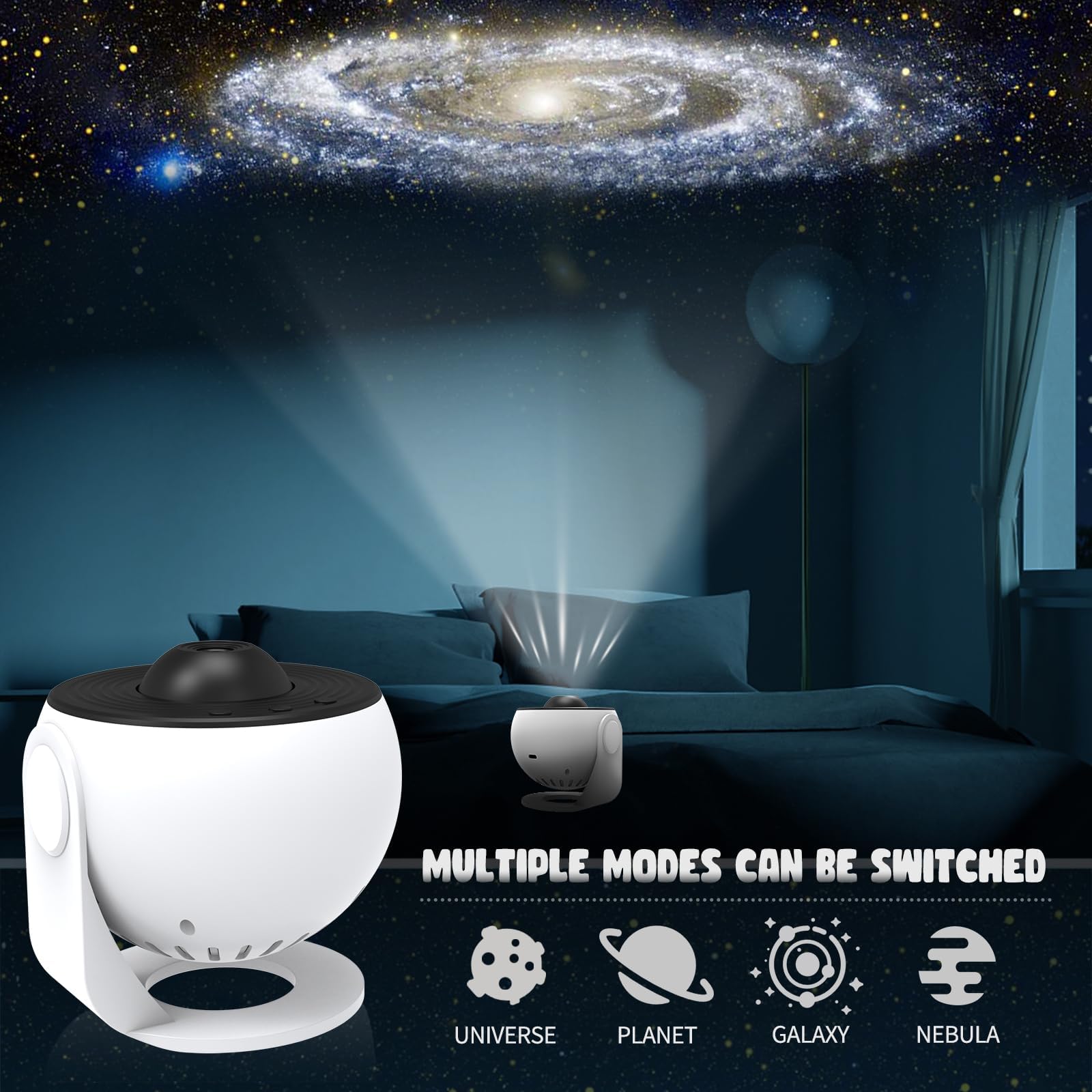 Jiayuna 12 In 1 Planetarium Galaxy Projector - Star Projector For Bedroom - 360° Rotating Nebula Projector Lamp,Timed Starry Night Light Projector For Kids,Home Theater, Ceiling, Room Decoration