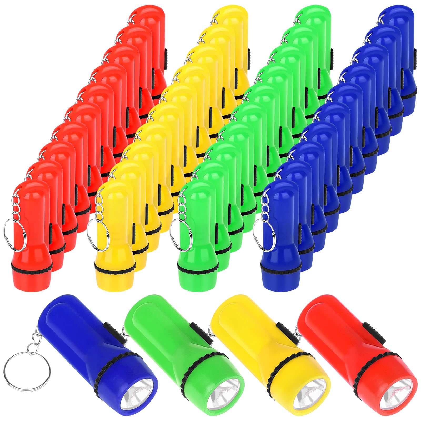 Haiabei 40Pcs Mini Flashlight Keychain Bulk Mini Pocket Flashlights Led Keychain Flashlights Assorted Colors Portable Led Toy Flashlight Led Key Chains Portable Light For Hiking,Camping,Party Favors