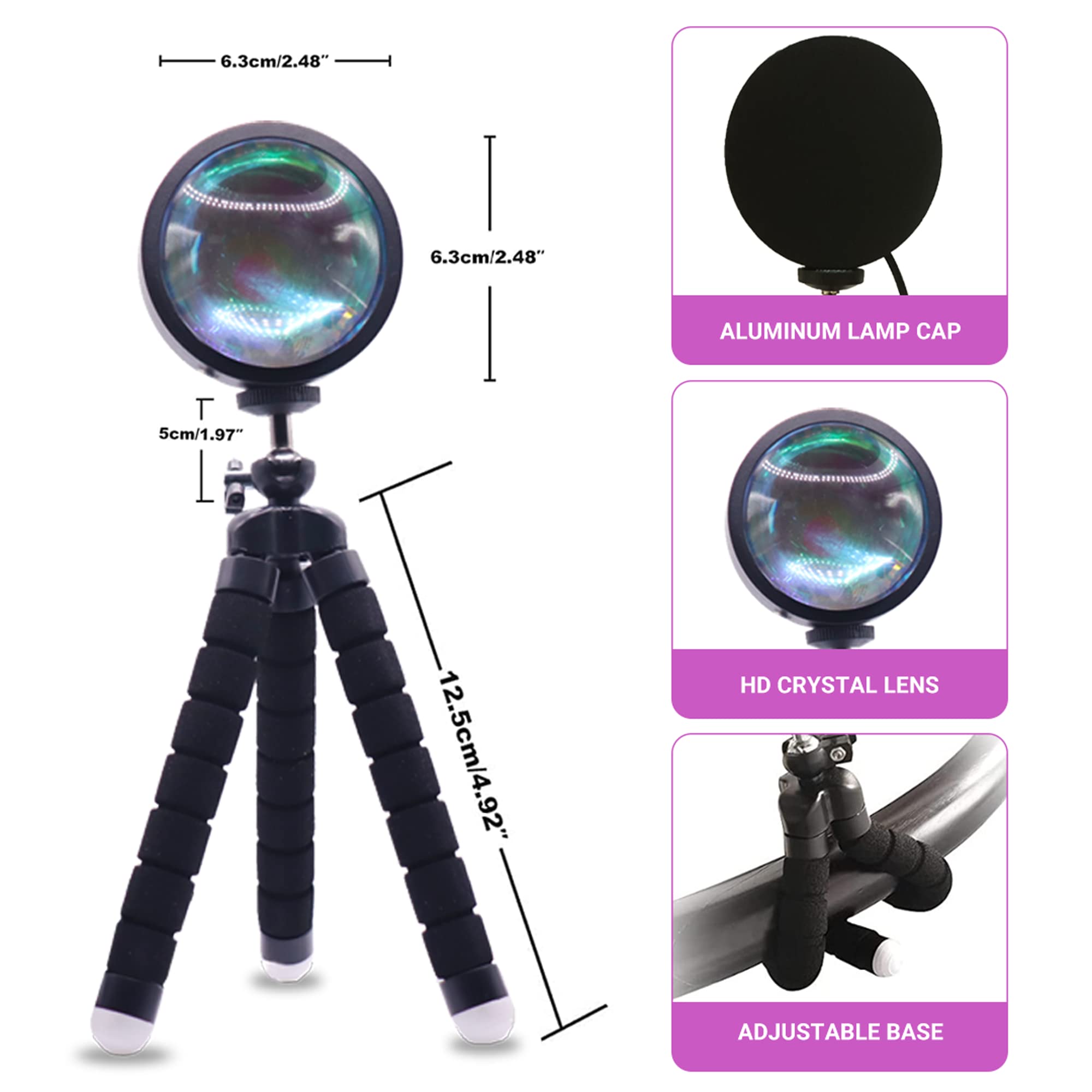 Calibrespot Sunset Lamp Projection With Remote And App Control Multiple Colors Changing Led Sunset Light Projector 360 Degree Rotation With Adjustable Base For Photography/Party/Home/Bedroom