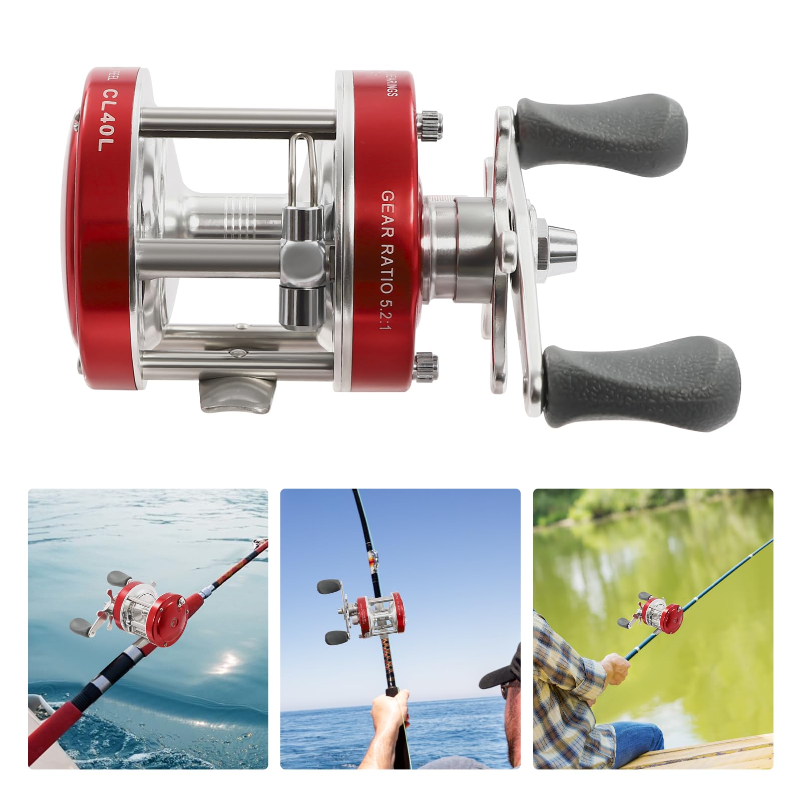 Fifizoo Round Baitcasting Reel, Reinforced Metal Body Conventional Reel For Catfish, Striper Bass, Inshore Saltwater Fishing, Deep Sea Fishing, Baitcasting Fishing Reel