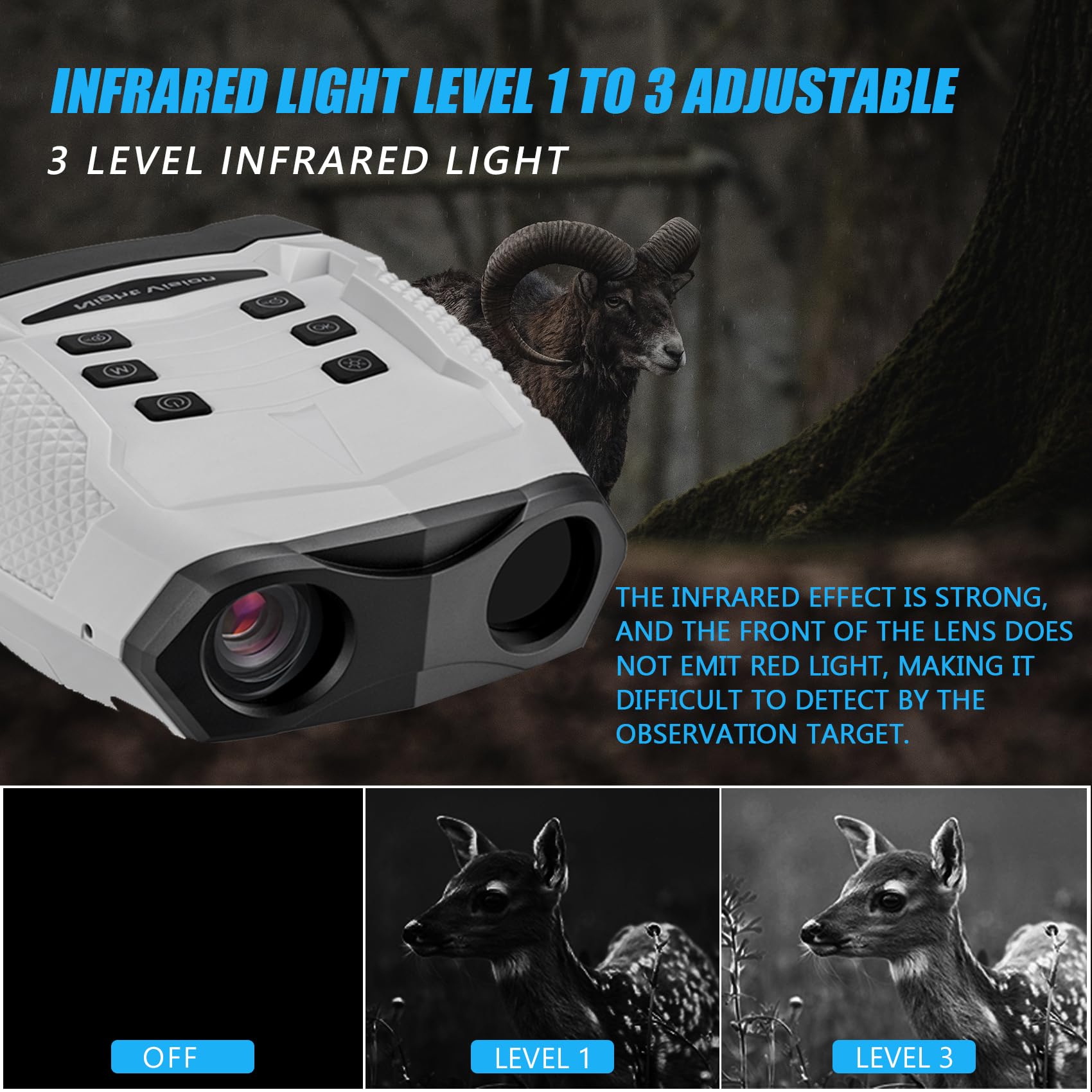 Wheyda Night Vision Goggles, 48Mp Full-Color 4K Night Vision Binoculars, 8X Digital Zoom And 1968Ft Viewing Range, 3" Screen With 32Gb Tf Card,Backlight Button For Camping Hunting
