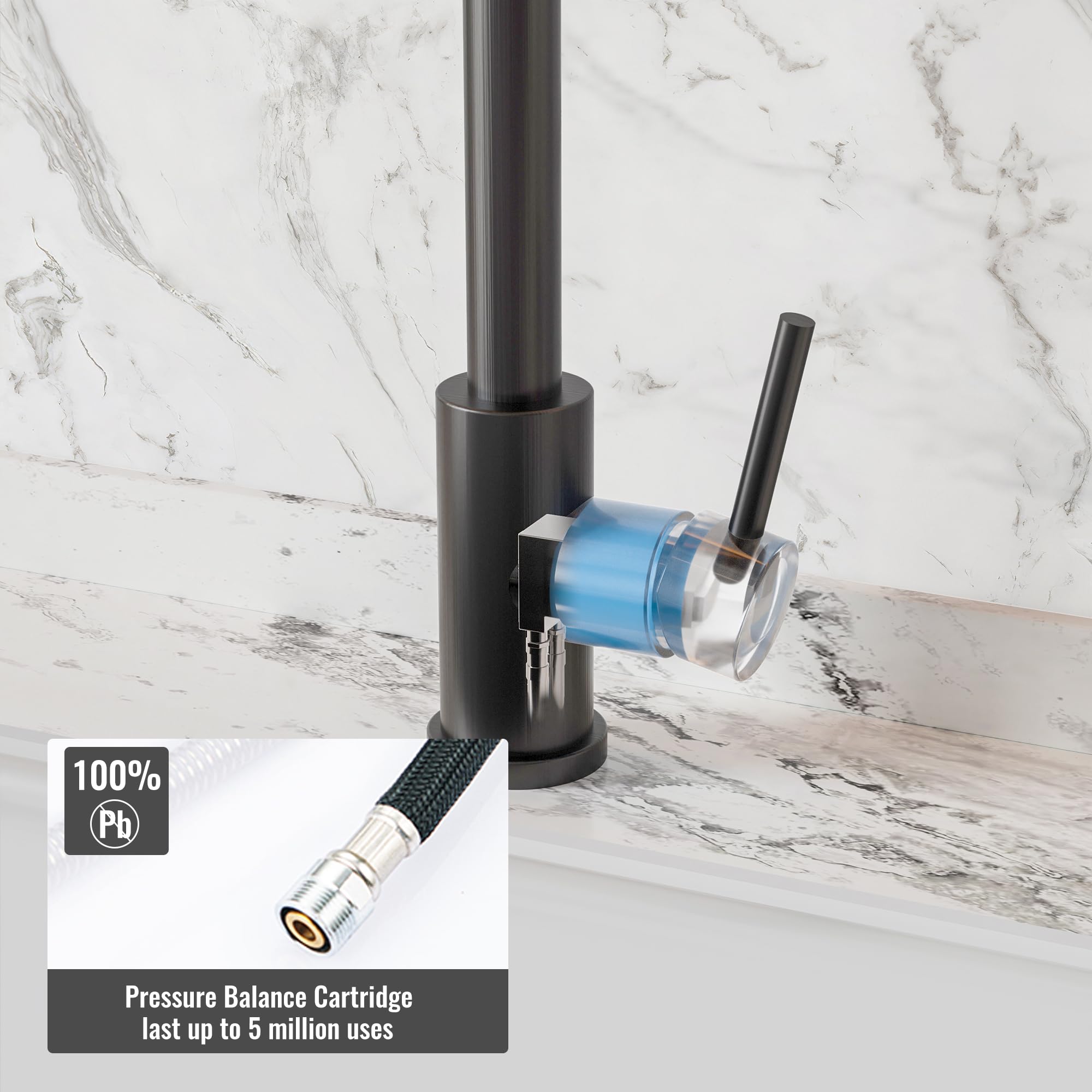 Trehome Tre Home Kitchen Faucet With Pull Down Sprayer - Single Hole, Multi-Use For Kitchen, Utility, Laundry Sinks
