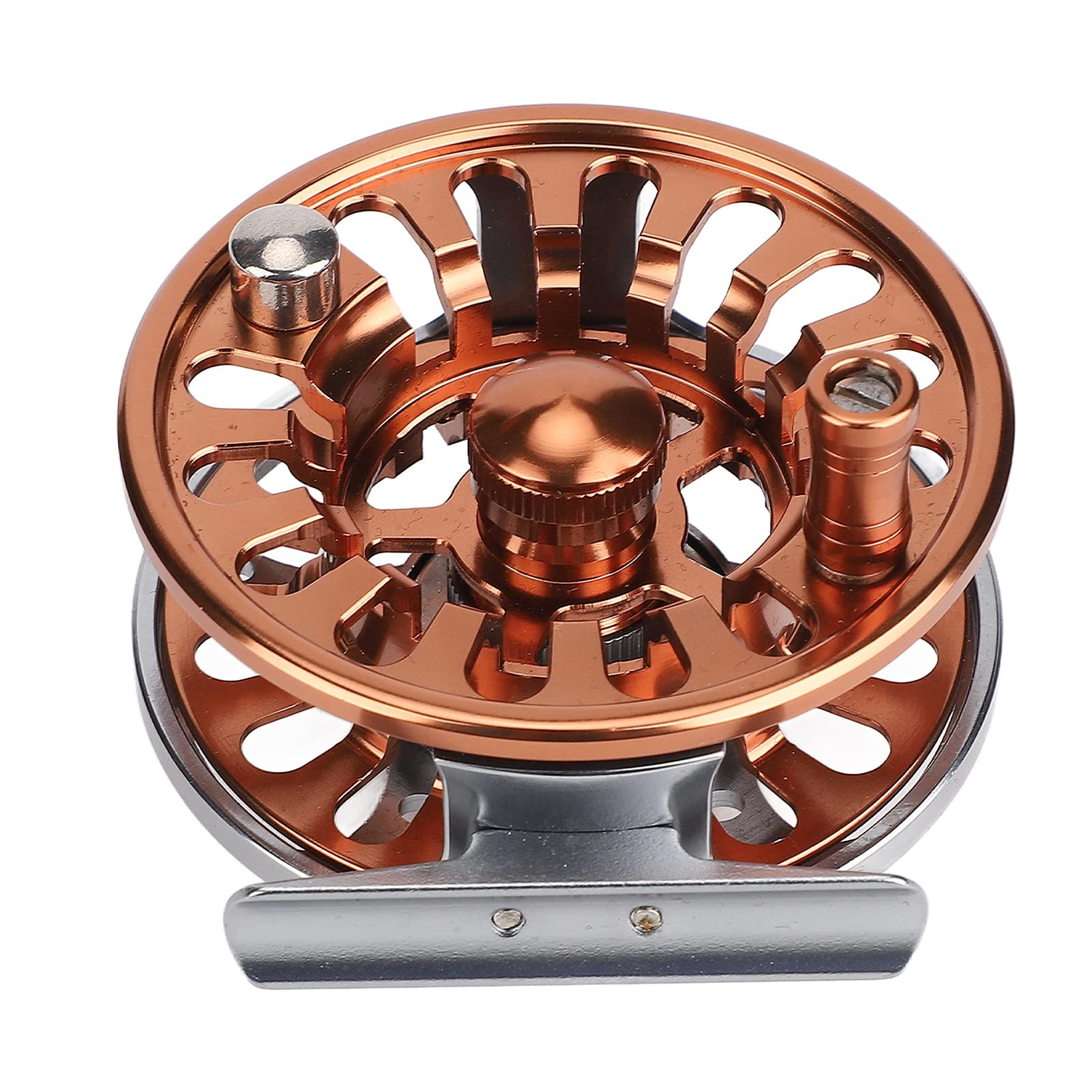 Kuuleyn Fly Fishing Reels, Fishing Reel Large Arbor, Double Color 5/6 Fly Reels Cnc Machined Aluminum Alloy Fly Reel 3 Bearing Fly Fishing Wheel For Outdoor