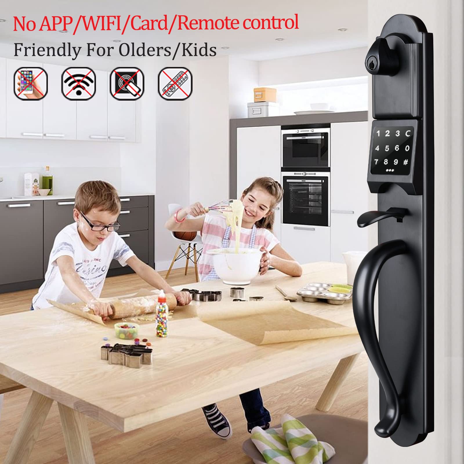 bang Hardware Keypad Deadbolt And Dummy For Double Front Door, Heavy Duty And Matte Black Finish, Usmdhst2018Db-E-Set