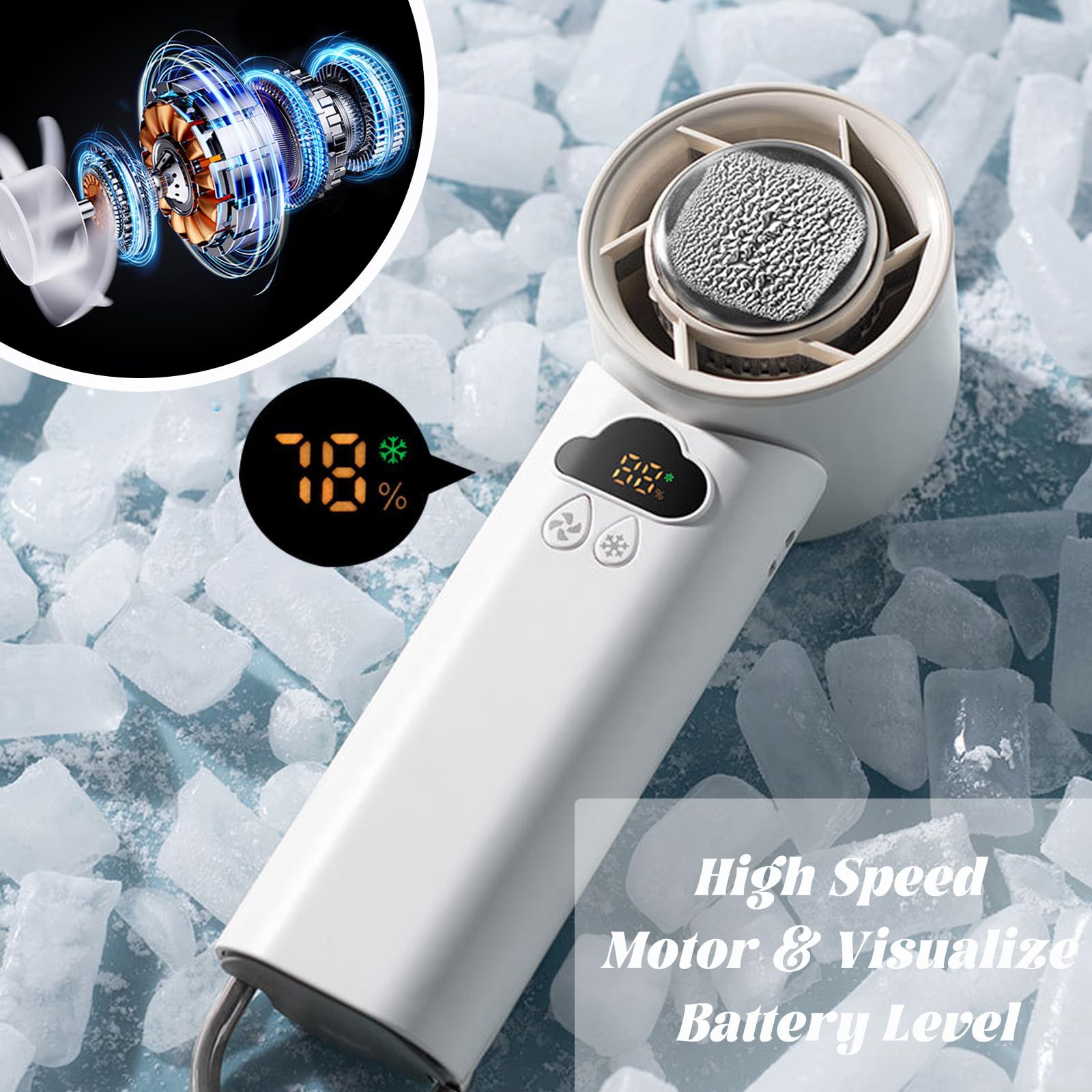 Portable Handheld Fan, High-Speed 2 In 1 Folding Fan, Small Rechargeable Fans With Handheld