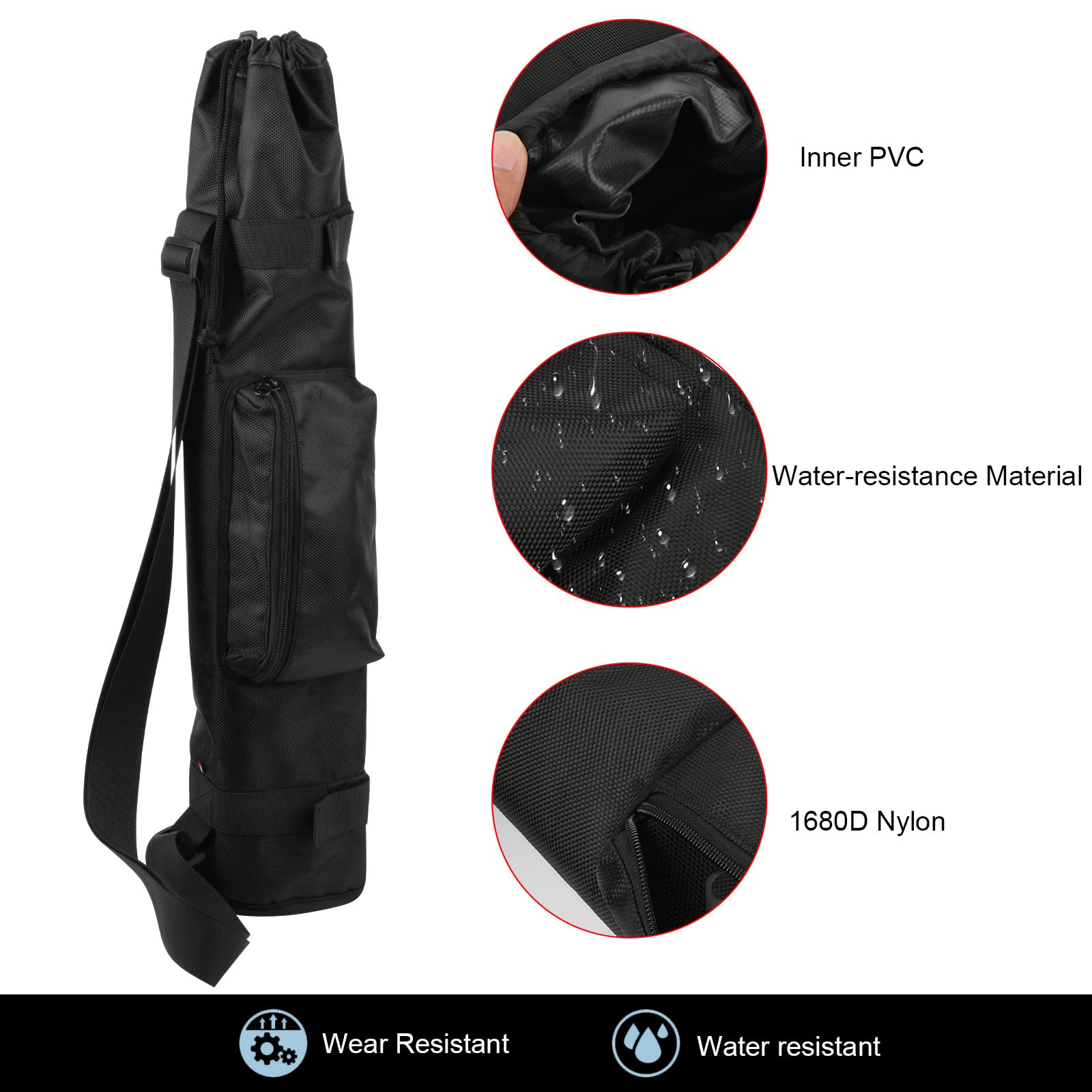 Txesign Tripod Carrying Case Bag 24” Compatible With Basics Gitzo Manfrotto Tripod Travel Bag Heavy Duty Nylon Bag, Camera Tripod Bag With Outer Pocket, For Tripod, Light Stands, Monopod, Mic Stand