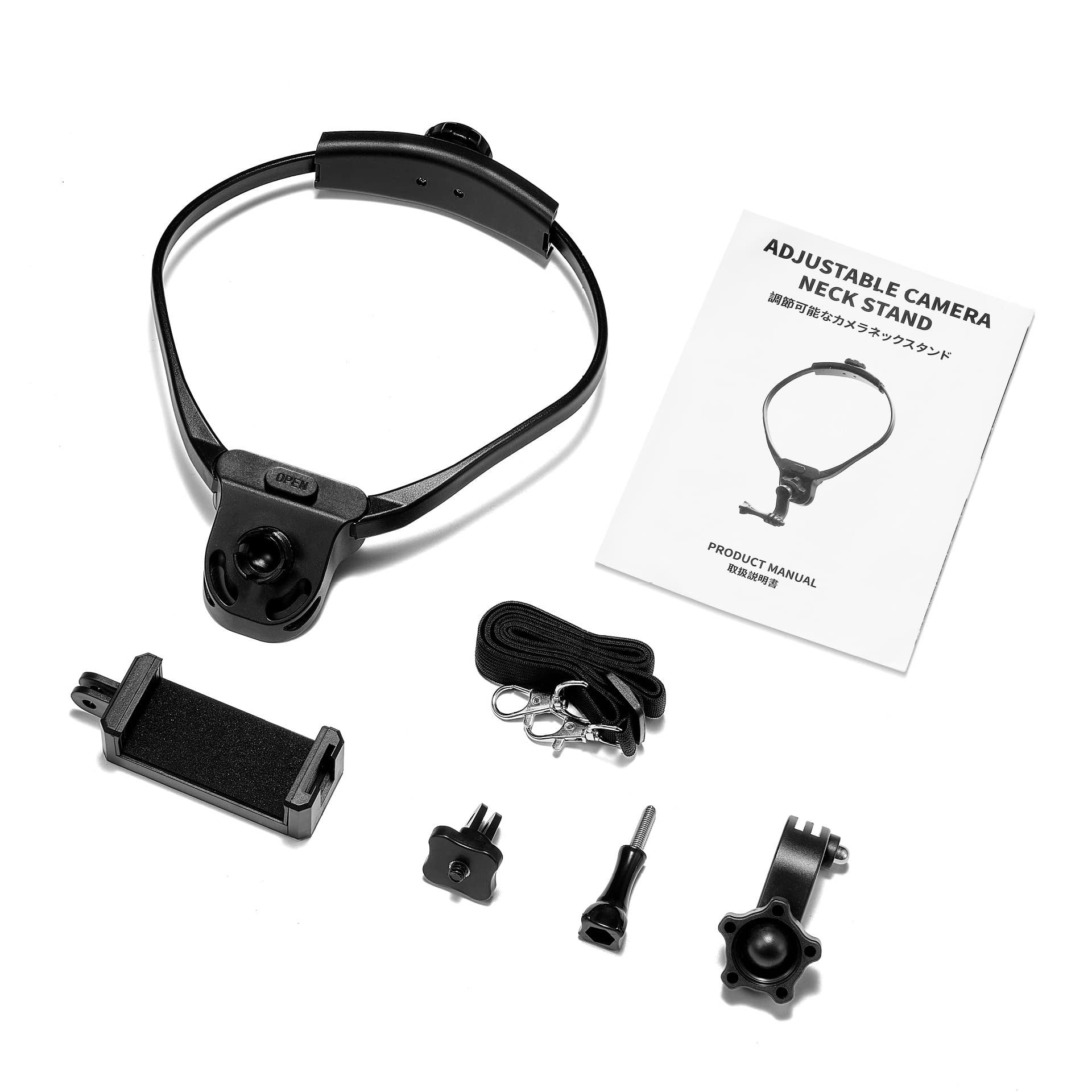 Muskulo Monstro Neck Holder Mount, Pov/Vlog Flexible Neck Holder Stand, With Adjustable Chest Strap, For Mobile Phone, Go Pro Hero, Insta360, Dji Action Camera, Video Shooting Accessories