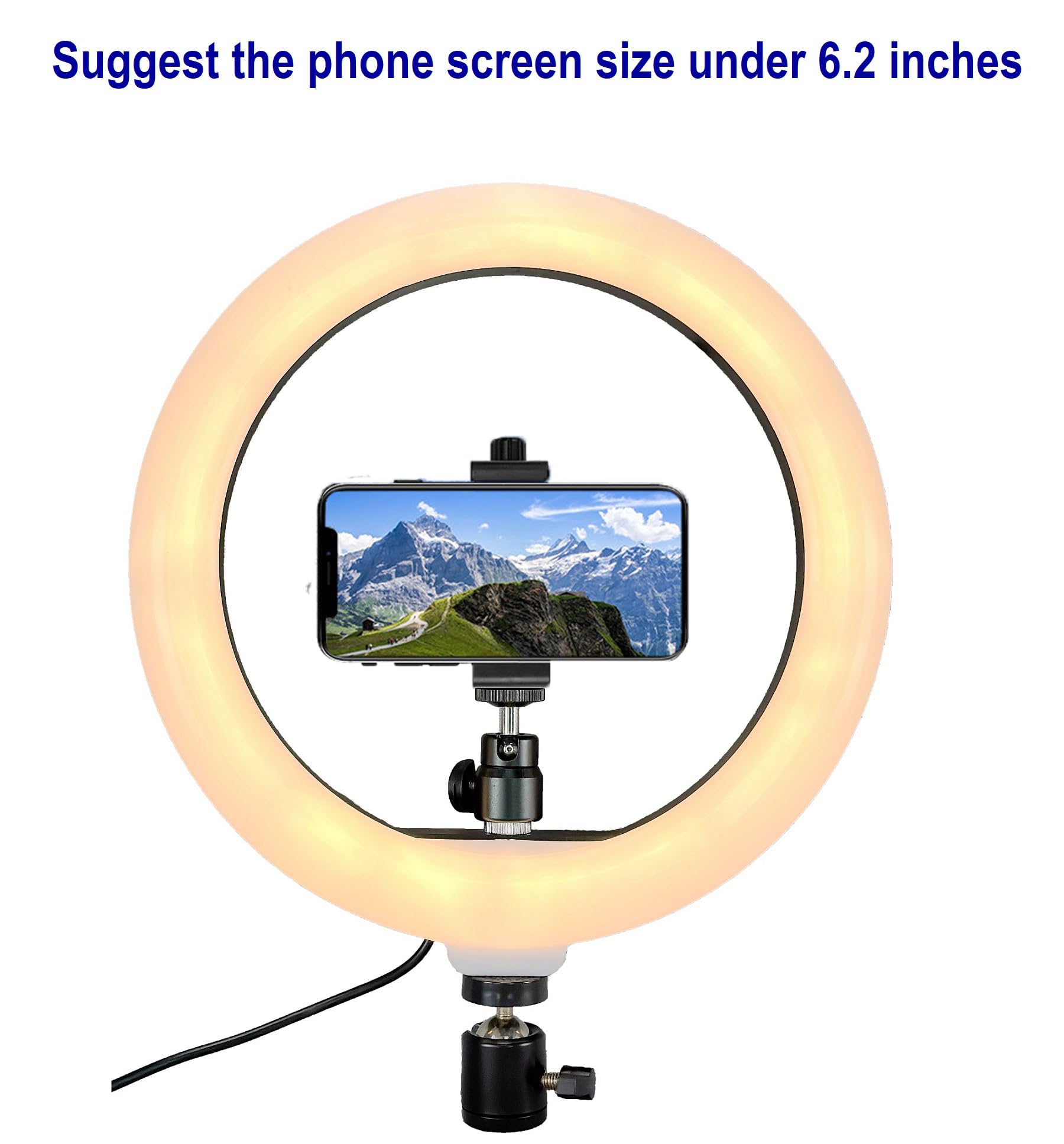 Acetaken Webcam Light, Ring Light For Logitech Webcam C920,C922X,C930E,Brio 4K,C925E,Mx Brio 4K,Streamcam,Brio 500,C615 1/4'' Screw Hole- 10'' Light (Without Tripod And Stand)
