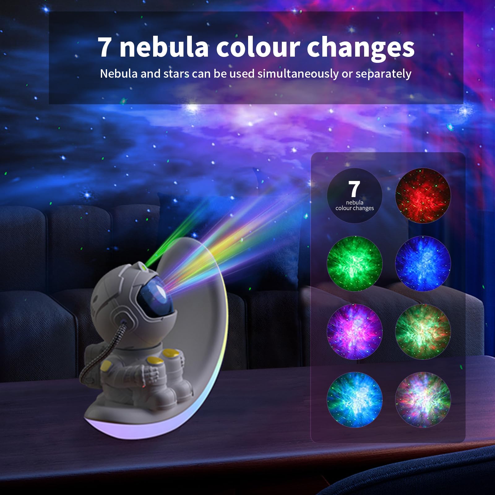 Acegamer Astronaut Galaxy Projector Moon Night Light, Star Ceiling Projector Galaxy Light With Timer And Remote Starry Nebula Led Lamp, Star Lights For Kids Adults Bedroom Decor, Christmas, Birthday