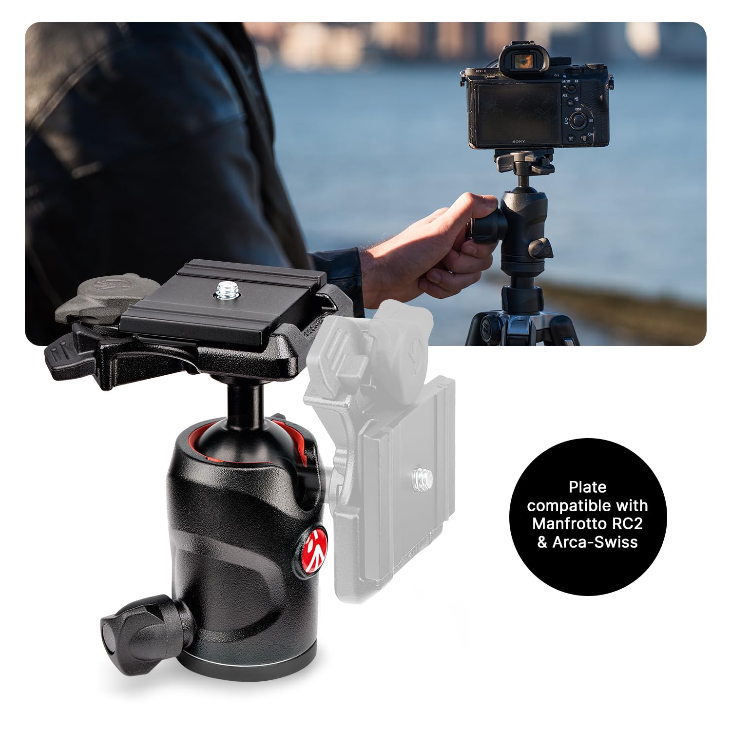Manfrotto Viitech Imaging Tripod, Be Advanced Aluminum, 4-Level head Lever Lock L Tripod Kit, Black, Mkbfrla4Bk-Bh