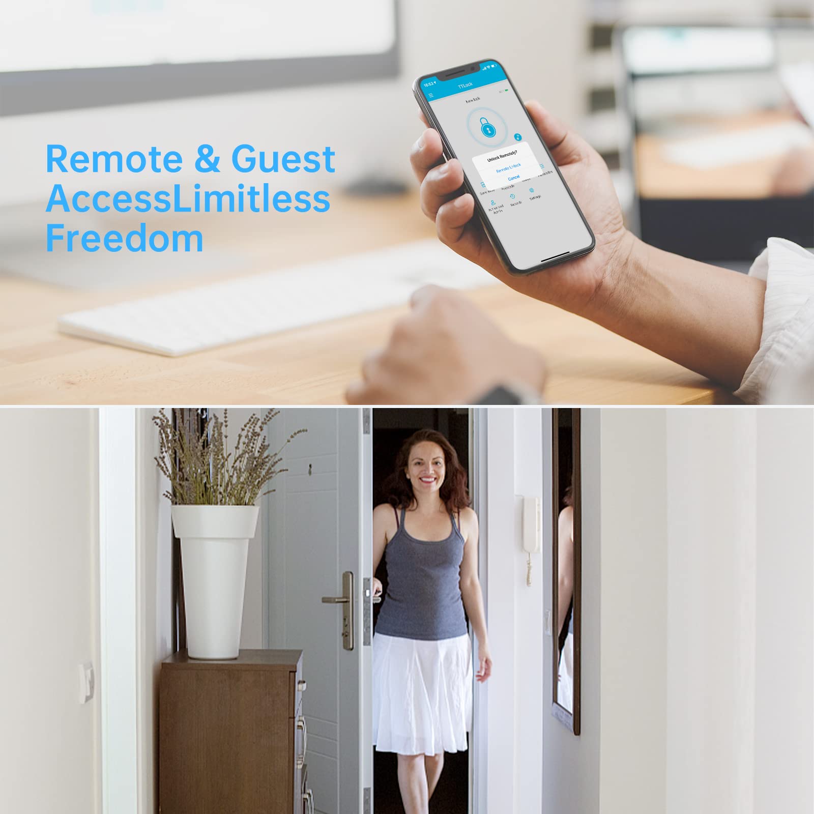 Smonet Smart Lock Wi-Fi Gateway, G2 Gateway Wi-Fi Bridge Remote Control, Smart Hub Compatible With Alexa, Google Home Voice Control For Homes And Hotel