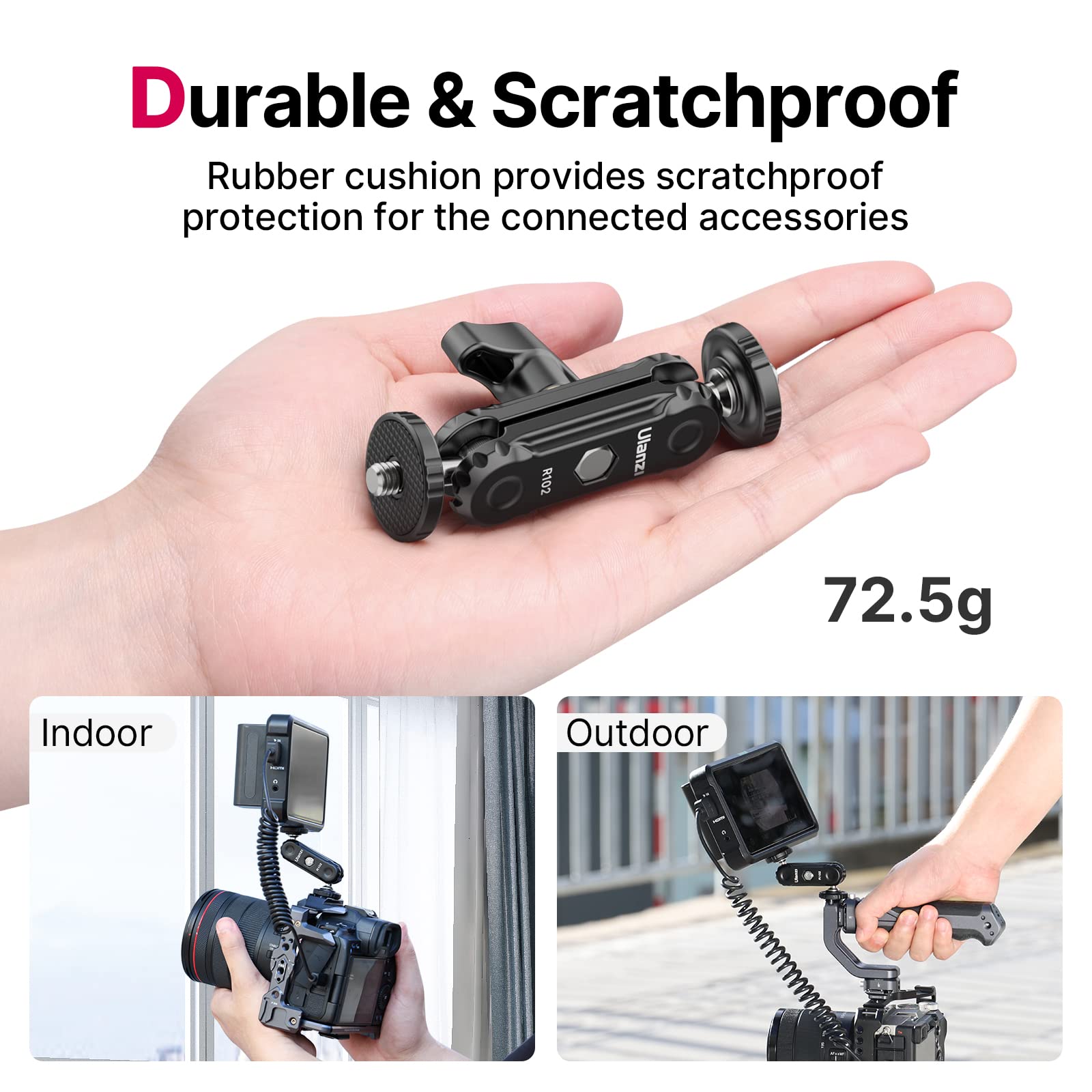 Ulanzi Magic Arm With Double Ballhead 1/4" Screw, Compatible With Universal Monitor Mount For Camera, Video Shooting Photography Accessories Microphone Fill Light Bracket