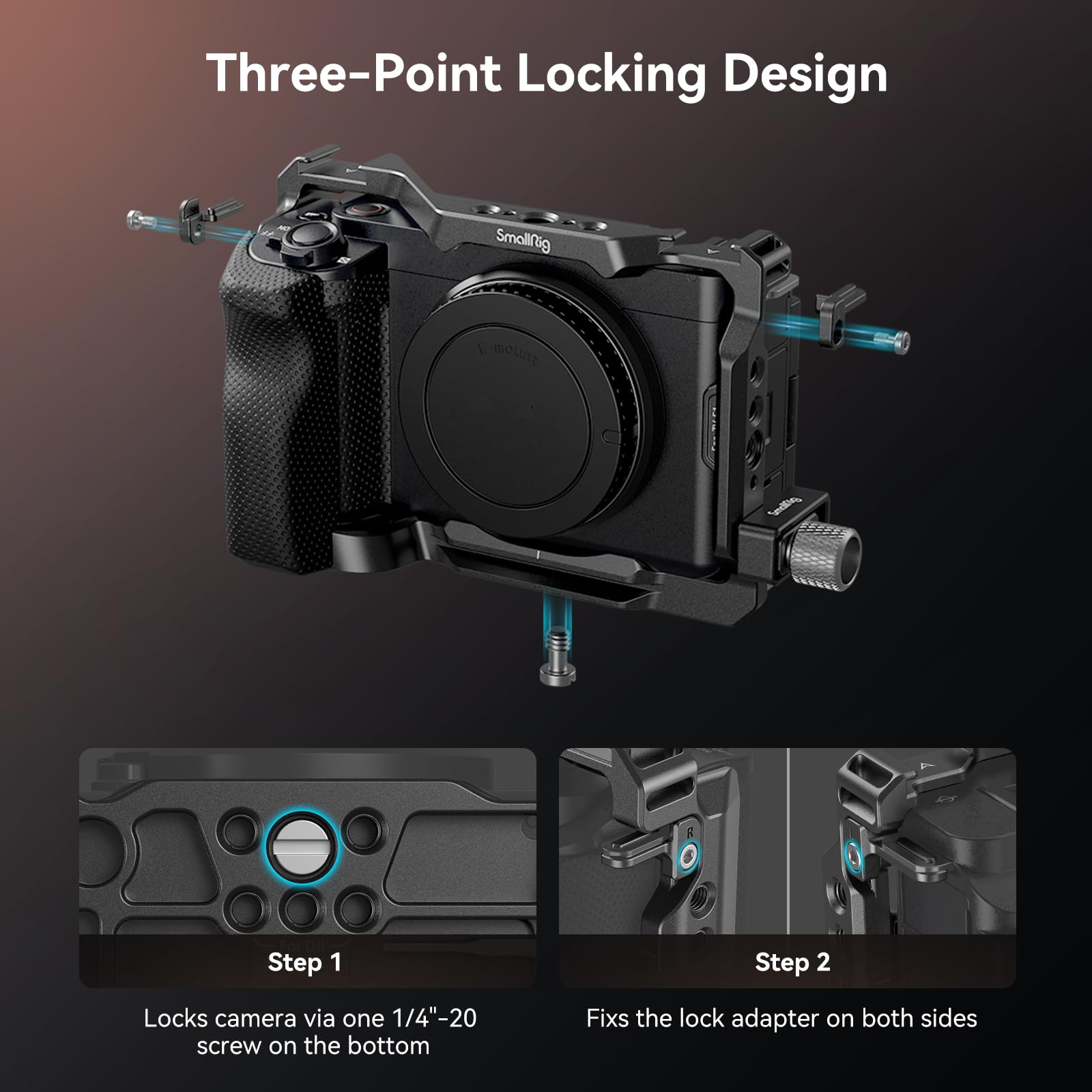 Smallrig Zv-E1 Cage Kit And Quick Release Top Handle With Quick Release Slider