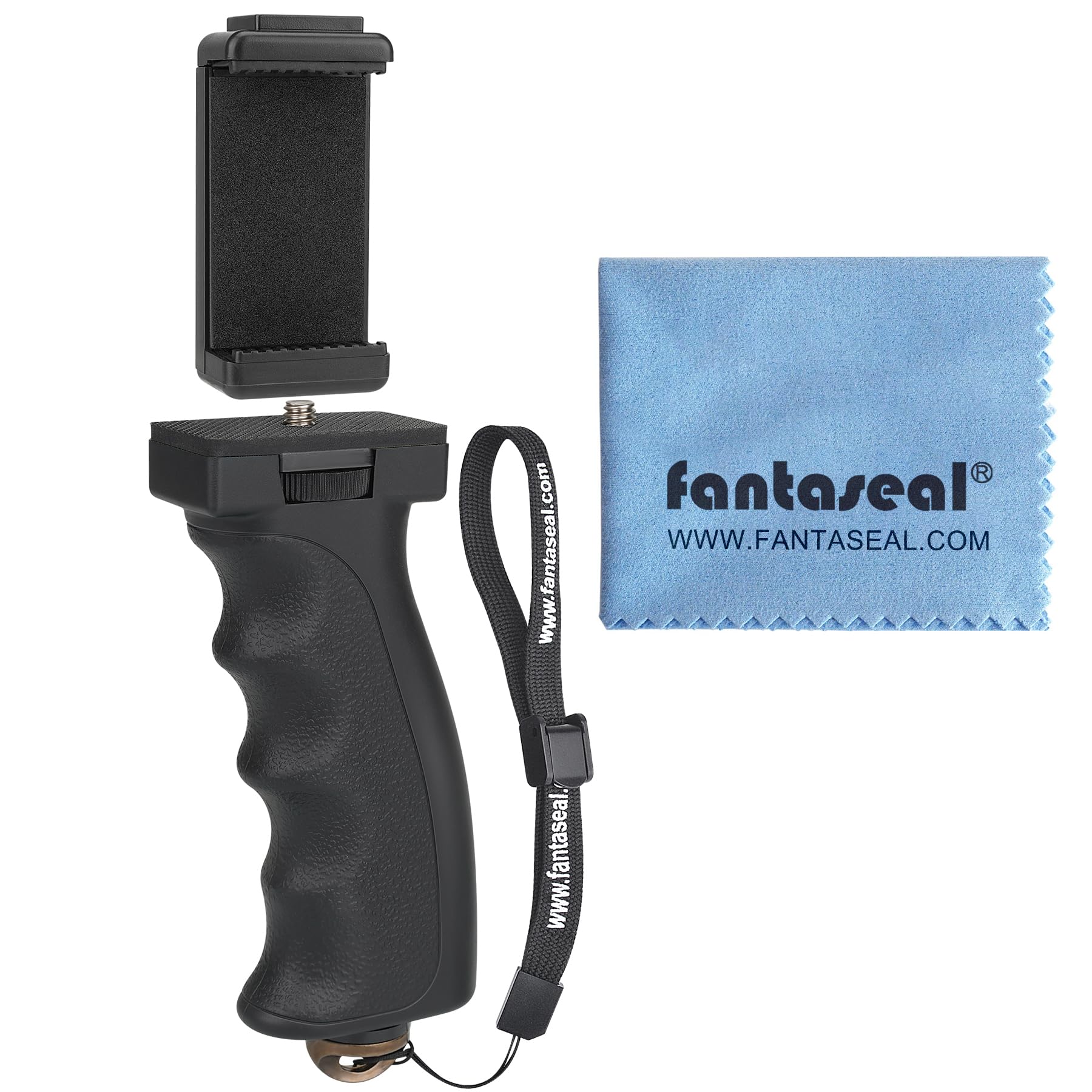 Fantaseal Universal Ergonomic Anti-Fall Mobile Phone Smartphone Handle Stabilizer Mount Rig Portable Selfie Stick Tripod Handheld Vlogging Monopod For 60-85Mm Wide Iphone Samsung Android
