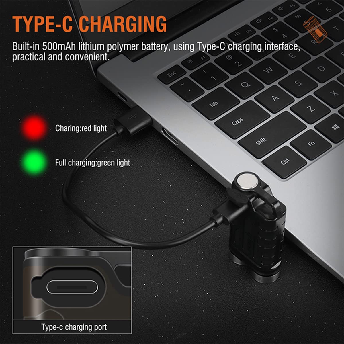 Bikacu Mini Edc Flashlight 900 Lumen Usb Rechargeable Bright Keychain Flashlights With Magnet - 10 Modes Ip65 Waterproof Pocket Flash Light For Everyday Carry, Camping, Emergency