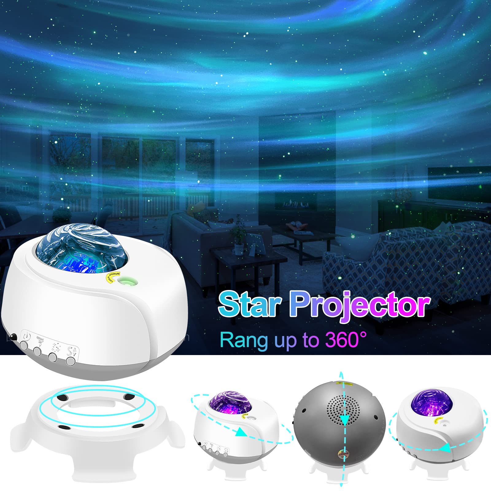 Fliti Galaxy Lights Projector, Star Projector With Changing Nebula And Galaxy Shapes Night Light