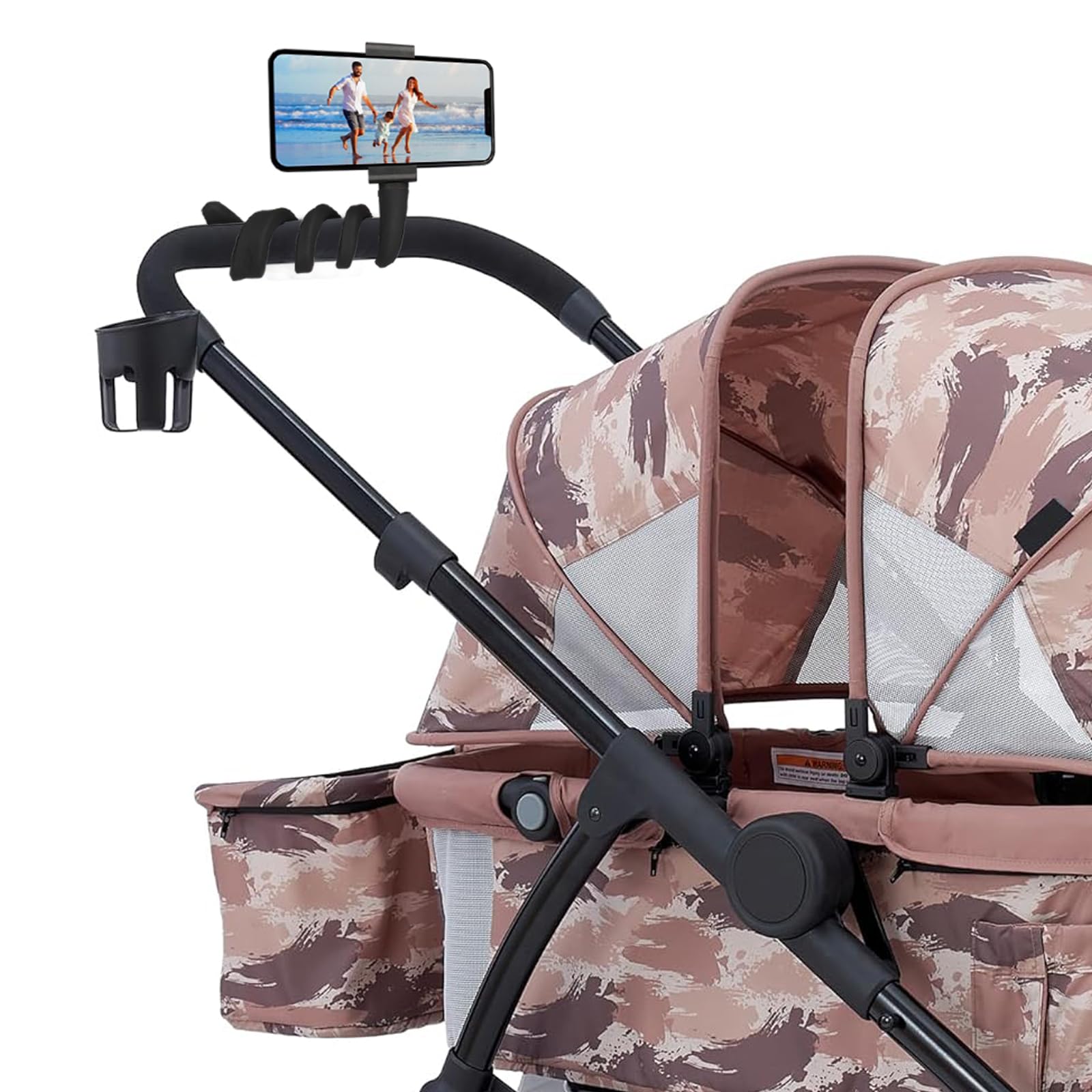 Llmsix Stroller Phone Holder Portable Cell Phone Holder Stroller Phone Mount With Non-Slip Flexible Arm Flexible Phone Holder Stroller Accessories For Treadmill Spin Bike Shopping Cart Car Kitchen