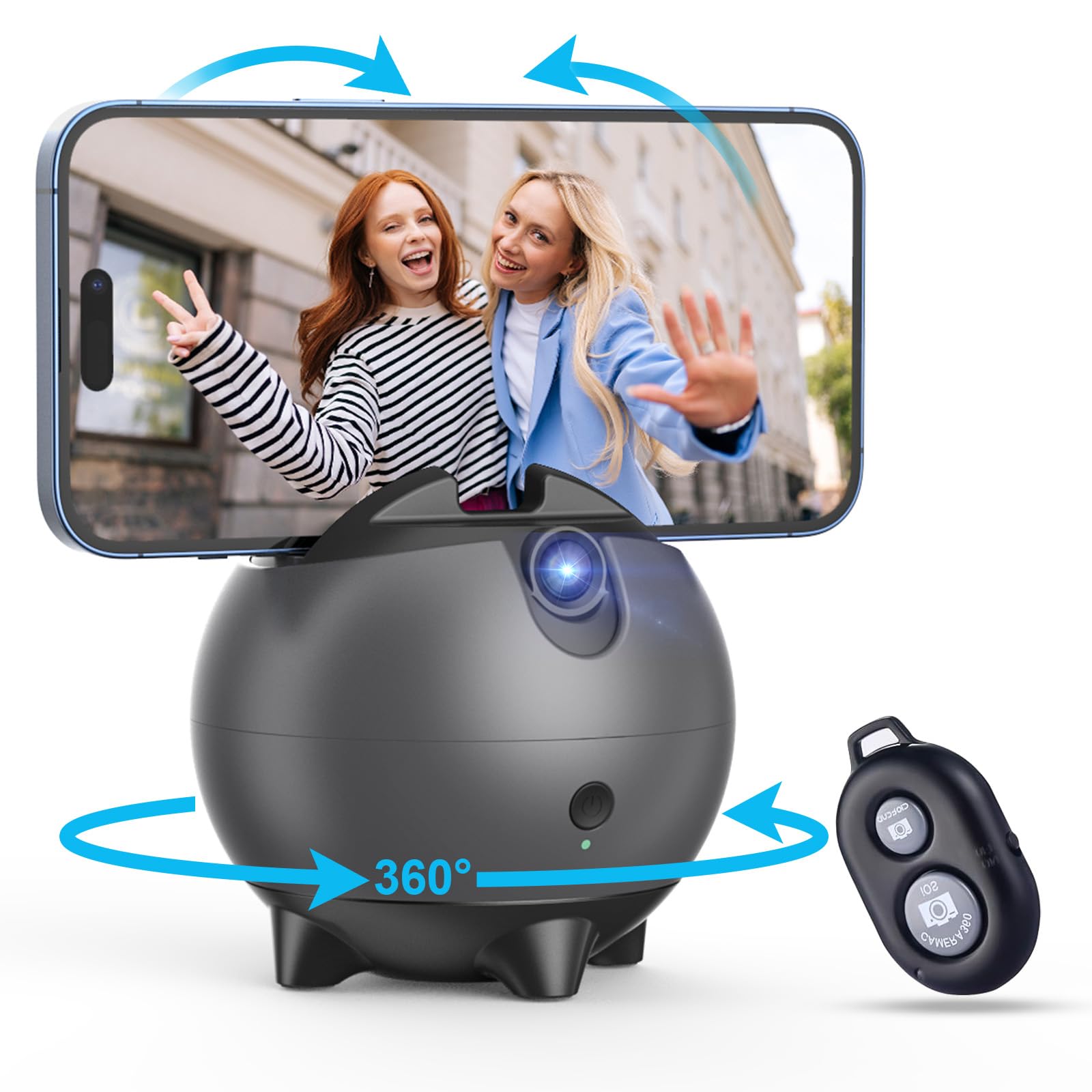 Kanisyoji Ai Auto Face Tracking Phone Holder,Latest s In ,Smart Pitch Angle Adjustment+360° Rotation,Auto Tracking Phone Stand,Tracking Tripod,Smart Shooting Stand For Live Video Recording Tiktok