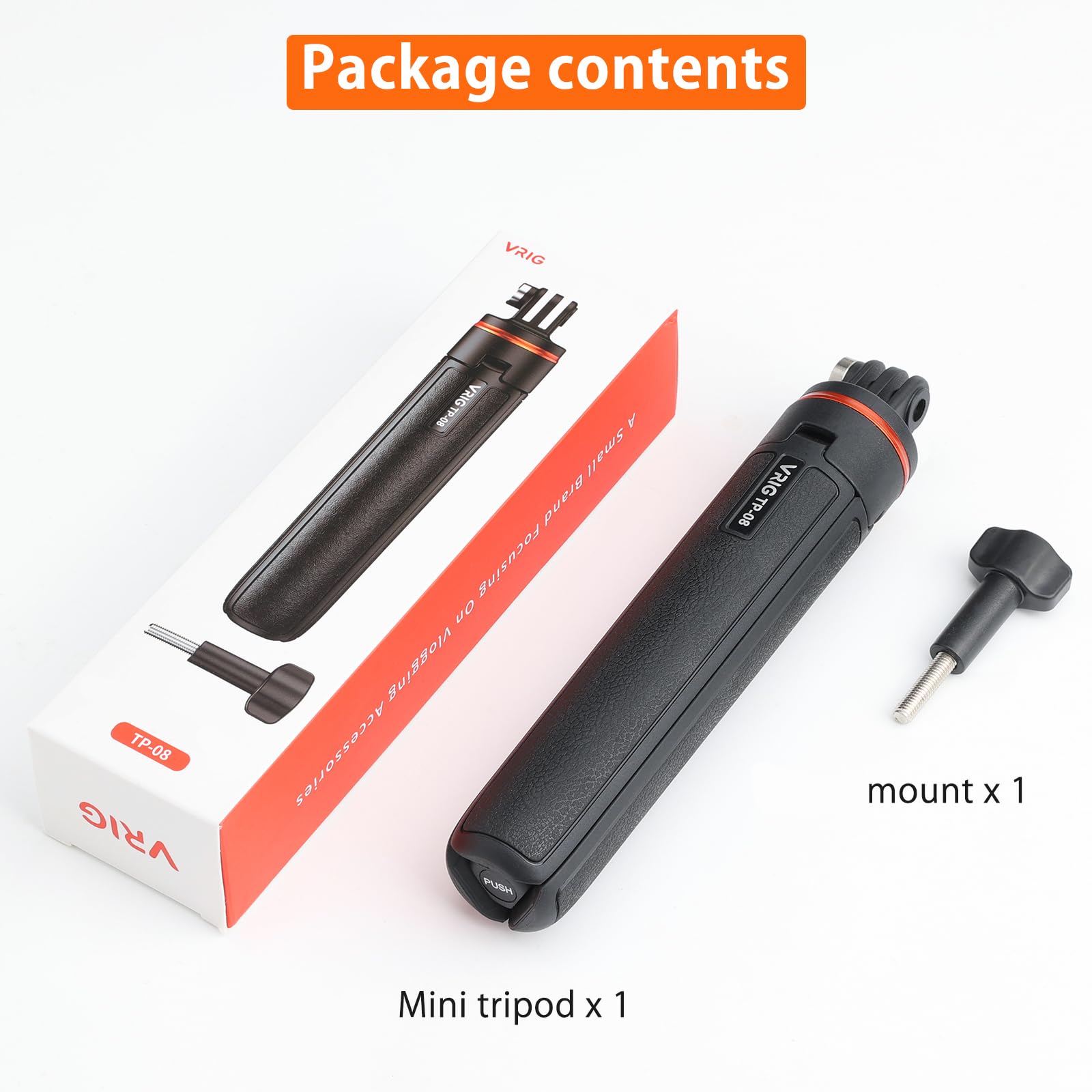 Vrig Direct Vrig 20.1” Mini Extendable Tripod For Action Camera,Portable Selfie Stick Tripod Camera Tripod For Gopro Hero 12 11 10 9/Dji Action 5 4 3/Insta360 Ace Pro