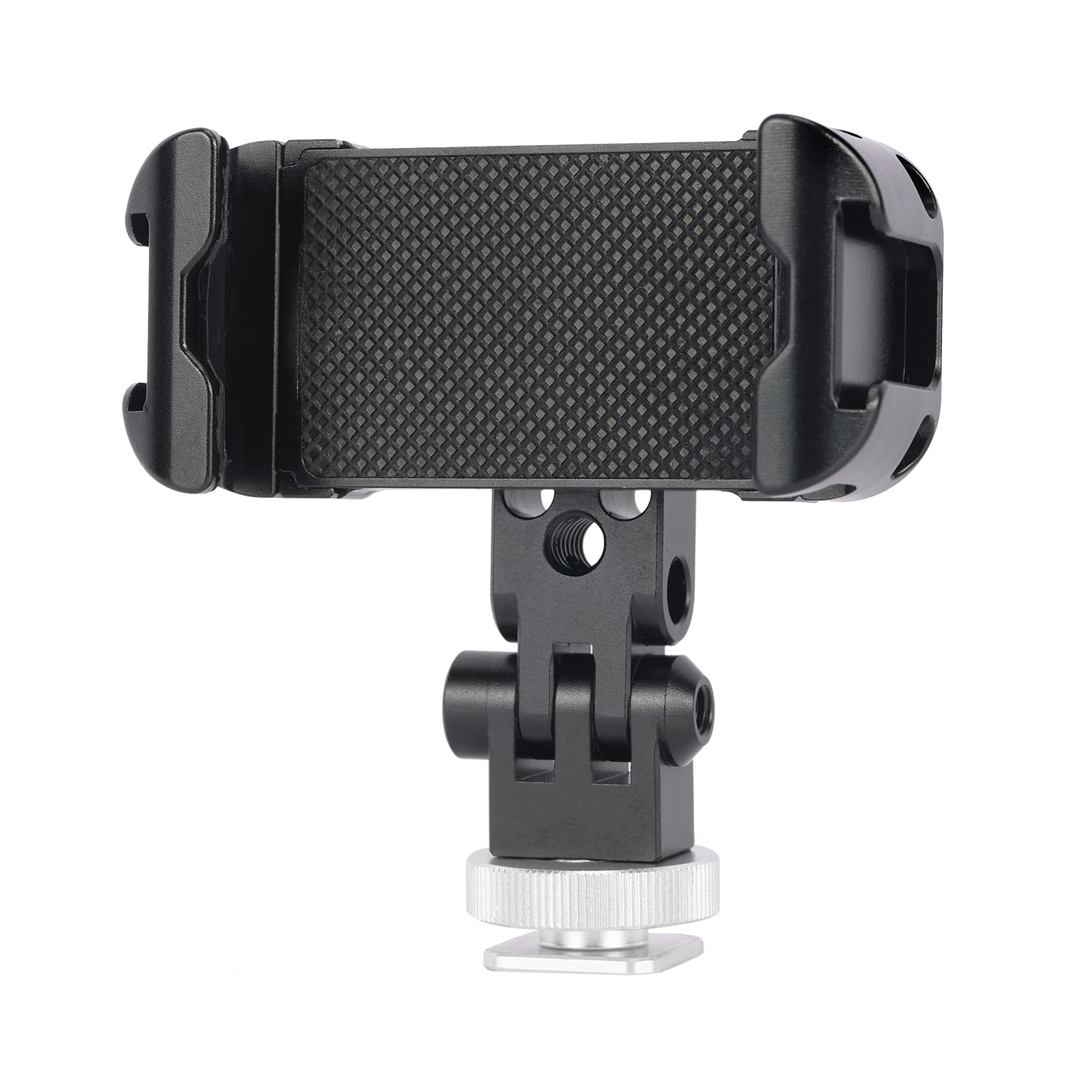 Niceyrig Aluminum Tripod Mount Holder For Iphone 16/15/14/13/12/11 Pro 6.1'', Pro Max 6.7'', Vlog Vlogging Smartphone Video Clamp With Cold Shoe Mount For Dslr Camera - 515