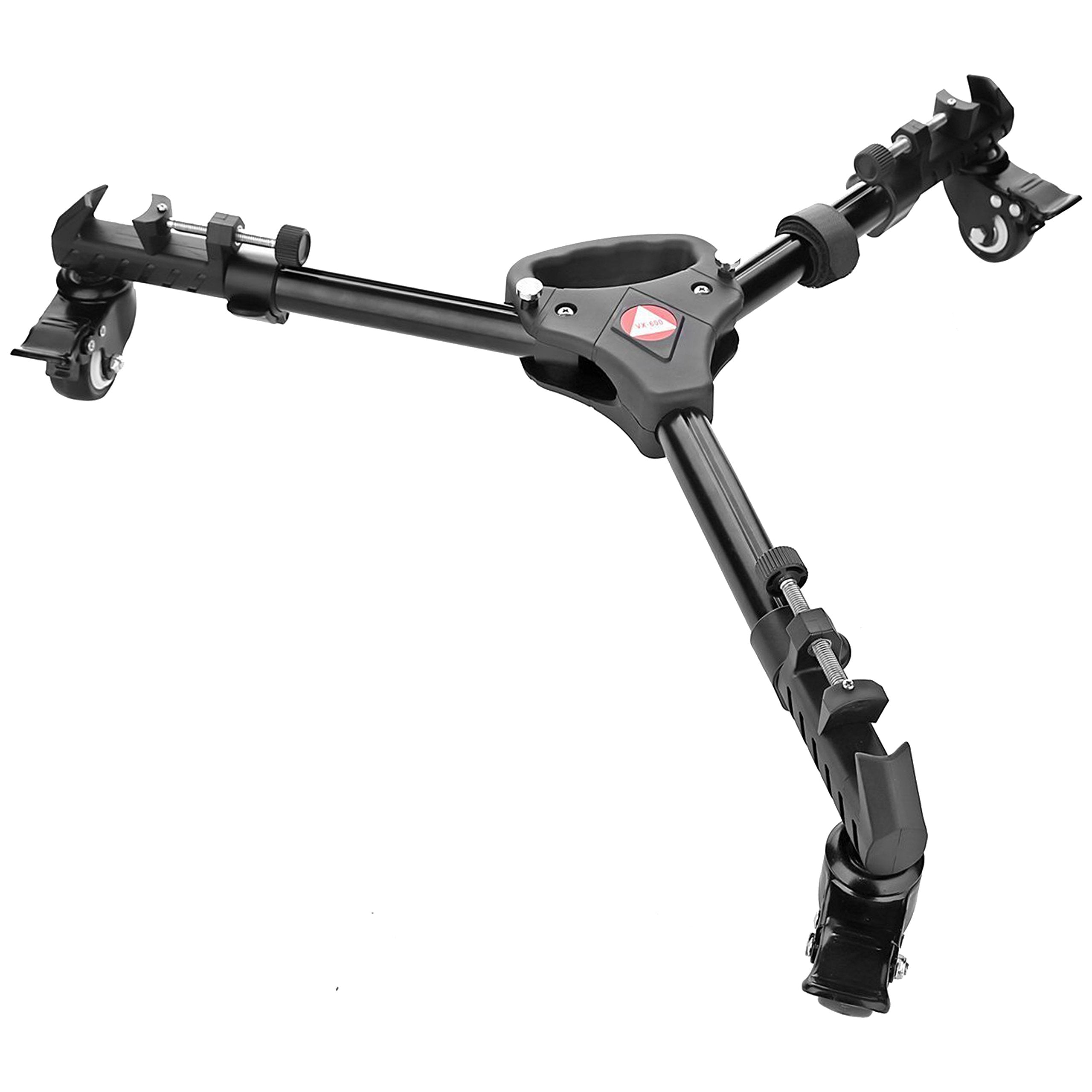 Kubas Yaeccc Kingjoy Vx-600 Photography Heavy Duty Tripod Dolly Wheels Adjustable Leg Mounts Compatible With Canon Nikon Sony Dslr Camera Camcorder Photo Video