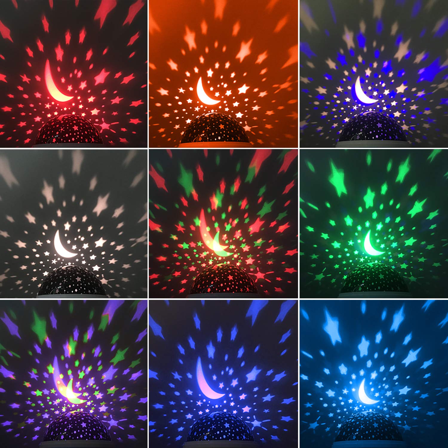 Rictly Night Light For Kids, Nebula Star Projector Kids Night Light 360 Degree Rotation - 4 Led Bulbs 12 Light Color Changing With Usb Cable, Romantic  For Men Women Children