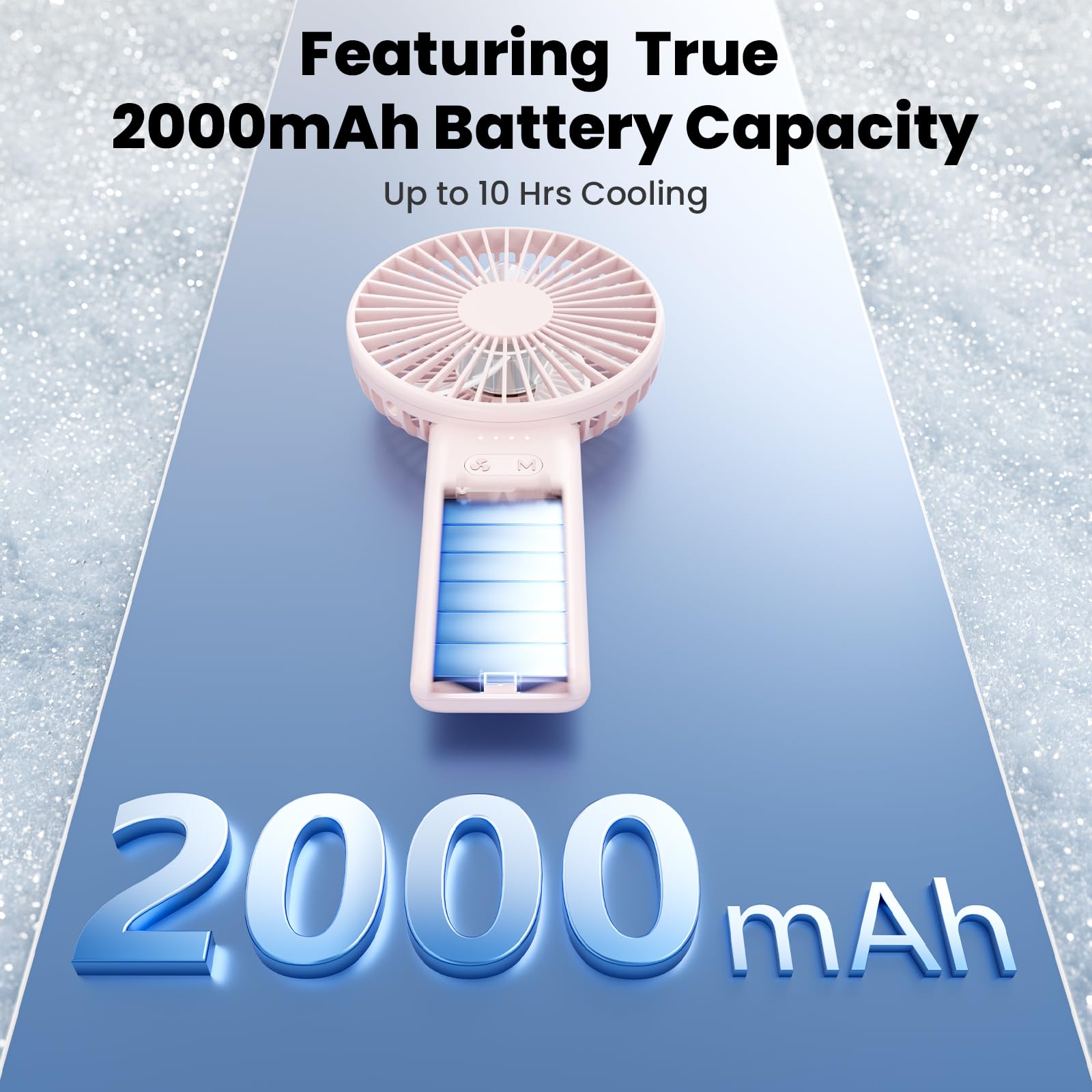 Handfan Ultra-Thin & Lightweight Handheld Fan (0.5In,0.3Lb), 5 Speeds Portable Hand Held Fan Usb