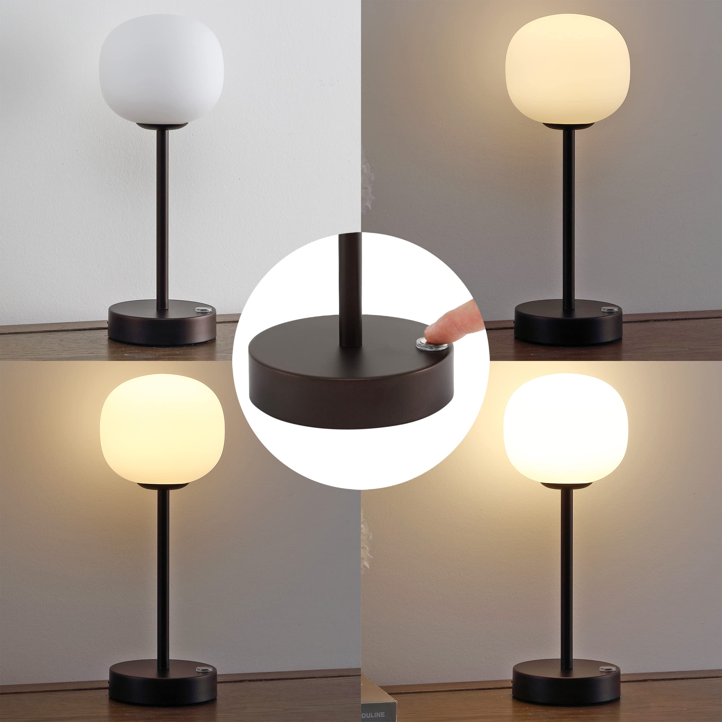 Jonathan Y Jyl7108B Natalia 12.25" Bohemian Farmhouse Iron Rechargeable Integrated Led Table Lamp Contemporary Bedside Desk Lamp For Bedroom Living Room Office, Oil Rubbed Bronze/White