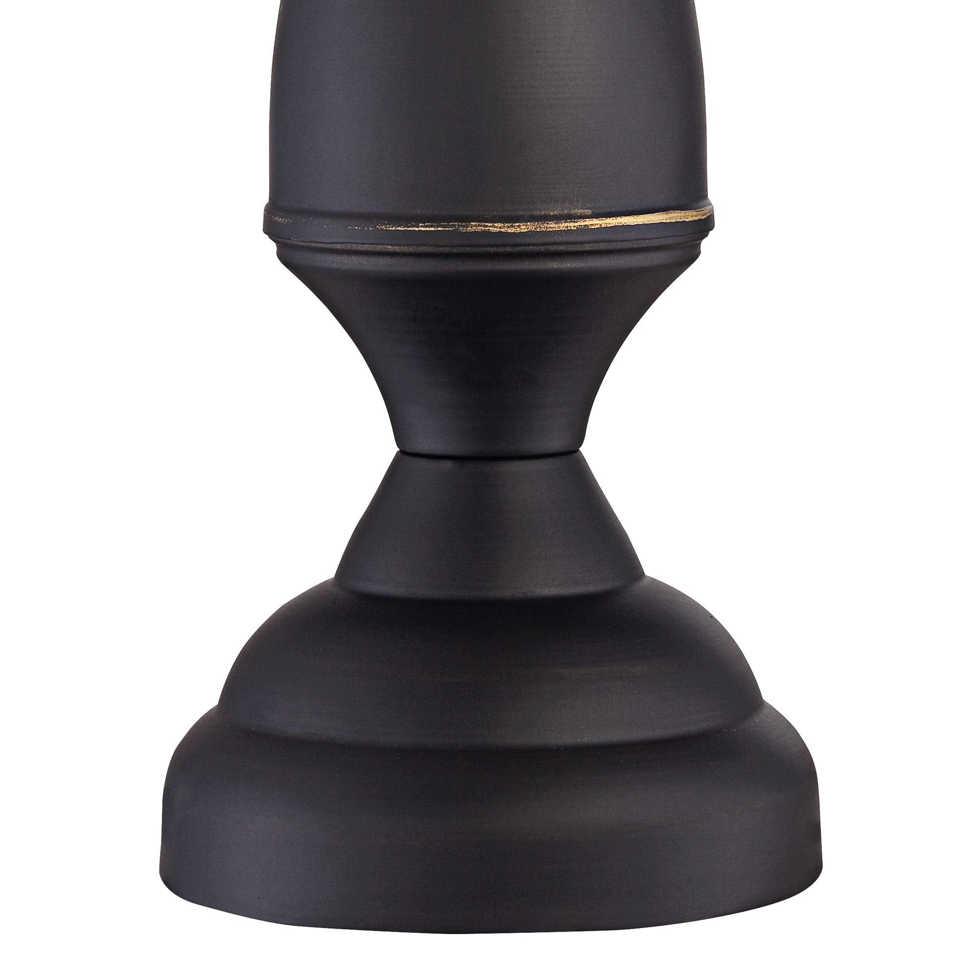 Regency Hill Ben Farmhouse Traditional Table Lamps 25" High Full Size Set Of 2 Dark Bronze Brown Metal Beige Linen Drum Shade Decor For Living Room Bedroom House Bedside Nightstand Home Office