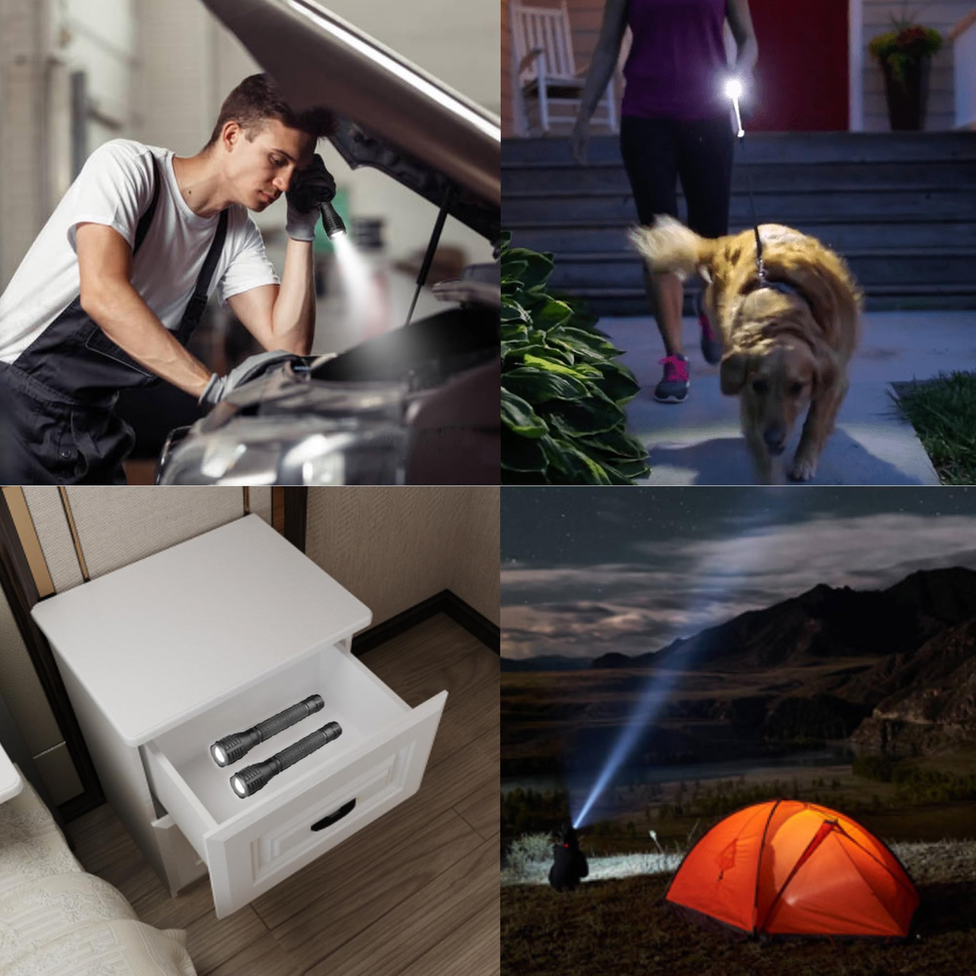 Xysrz Led Flashlight - 3 Modes, High Lumens,Super Bright, Powerful, Zoomable Handheld Torch Light For Camping Outdoor & Emergency Everyday Use (2-Pack)