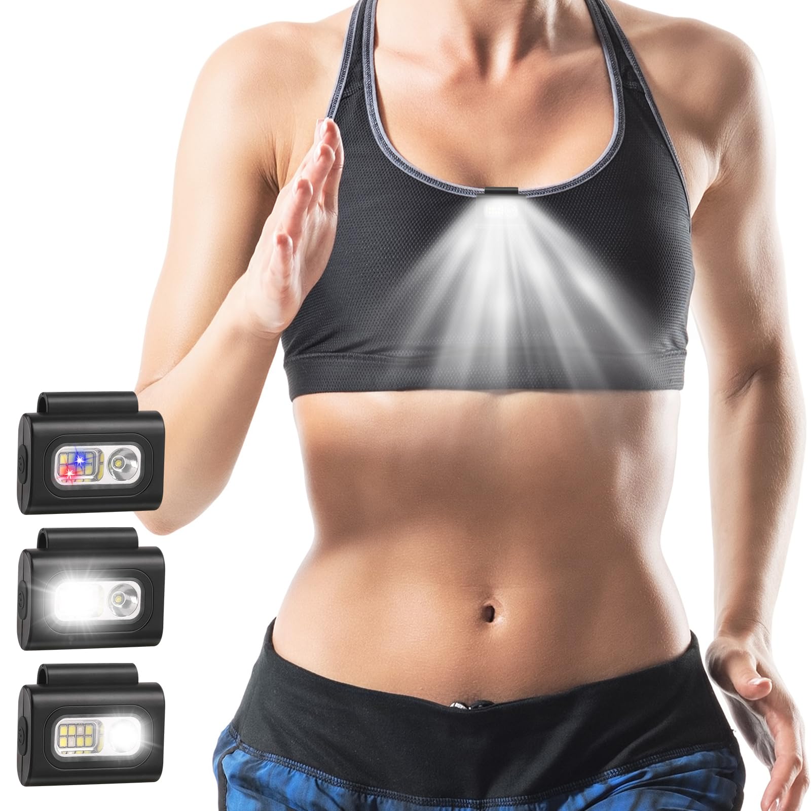 Coreslux Running Lights For Runners, 3Pack Night Running Lights With Strong Magnetic Clip, Rechargeable Reflective Running Gear For Night Safety Walking, Running, Jogging, Camping, Hiking, Outdoor Adventure